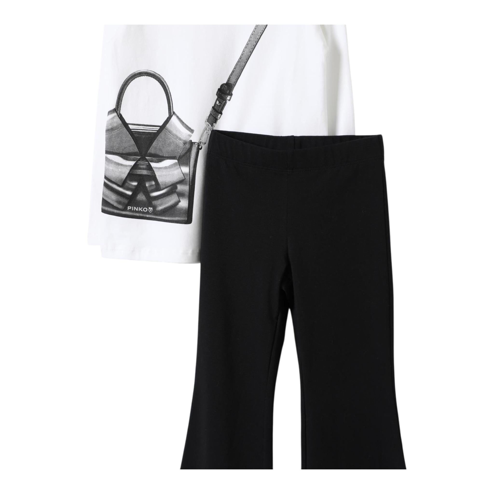 PINKO completo 2pz shirt-leggins bicolore Bianco/nero per Bambina F4PIBGTL210 BIANCO/NERO PINKO
