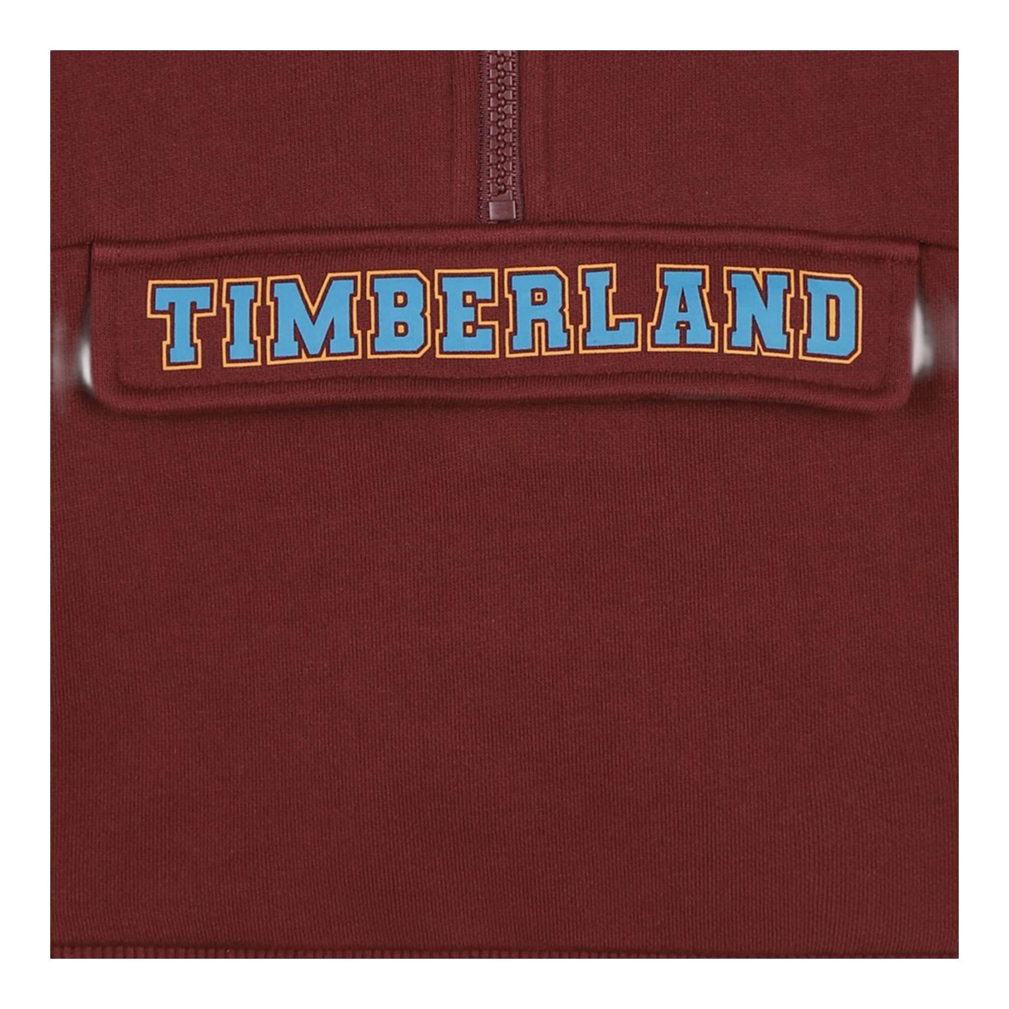 TIMBERLAND felpa chiusa con cappuccio tinta unita con logo Bordeaux per Neonato T60260N BORDEAUX TIMBERLAND