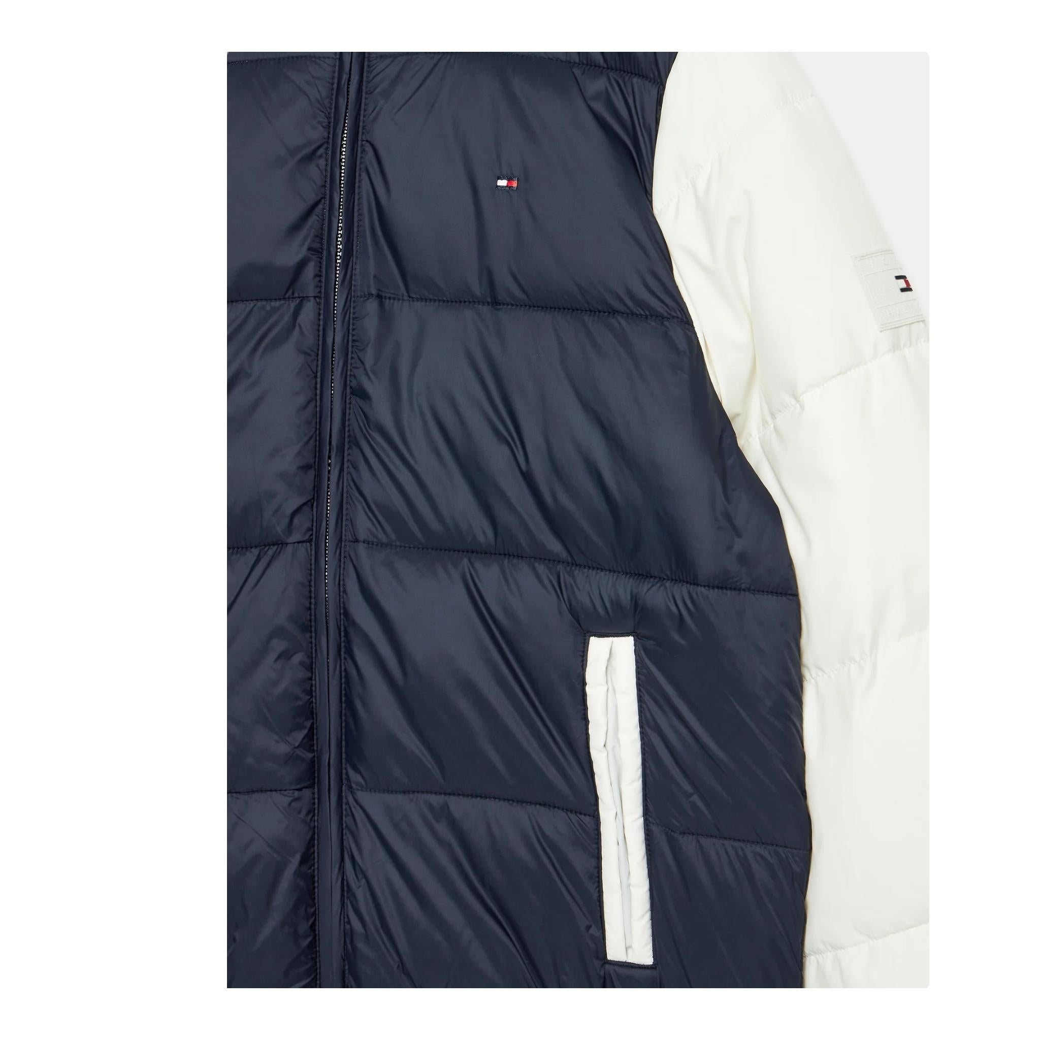 TOMMY HILFIGER giubbino tinta unita con cappuccio e maniche in contrasto Blu per Bambino KB0KB09465 BLU TOMMY HILFIGER