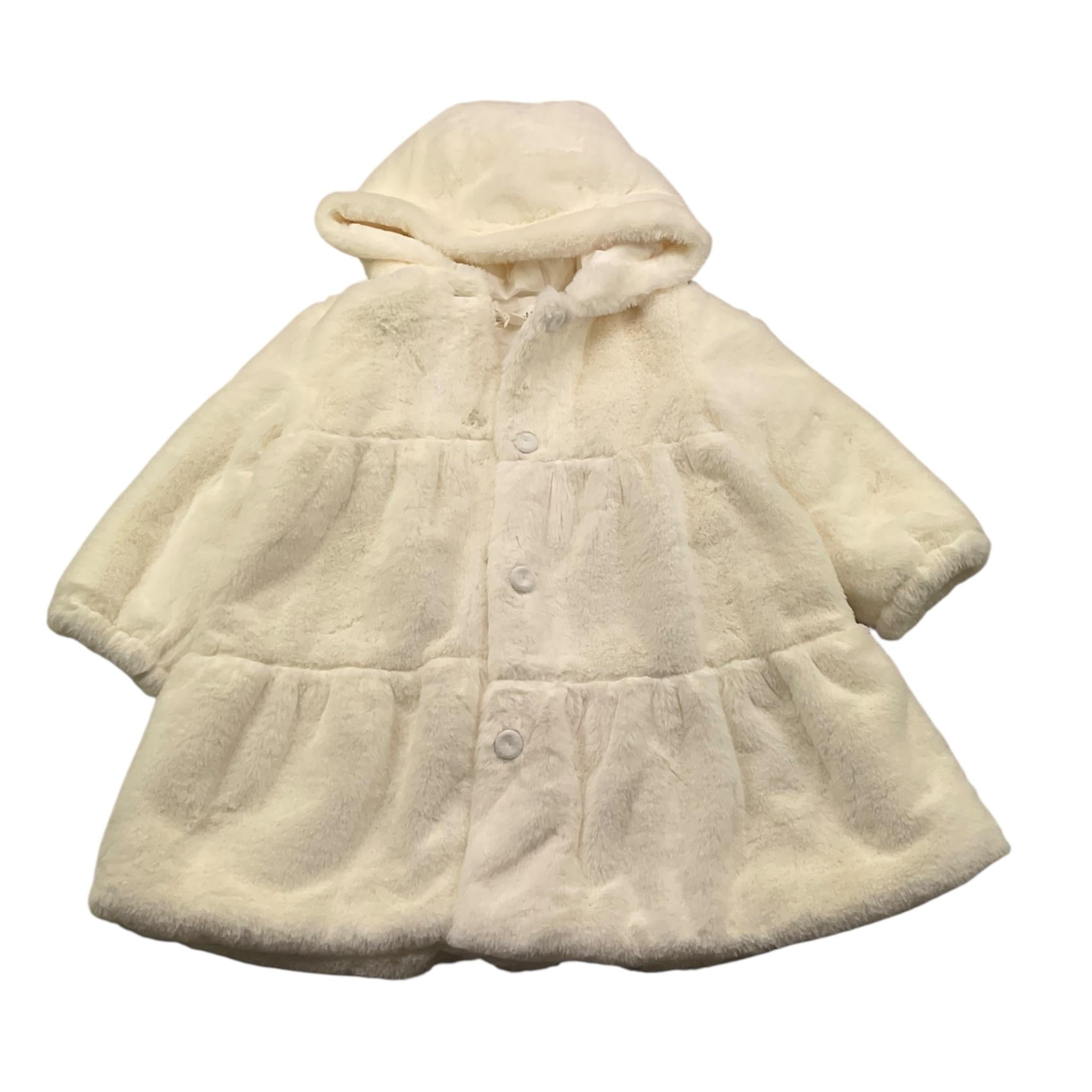 LALALU' cappotto pelliccia tinta unita cn cappuccio Panna per Neonata GIL6N PANNA LALALU'
