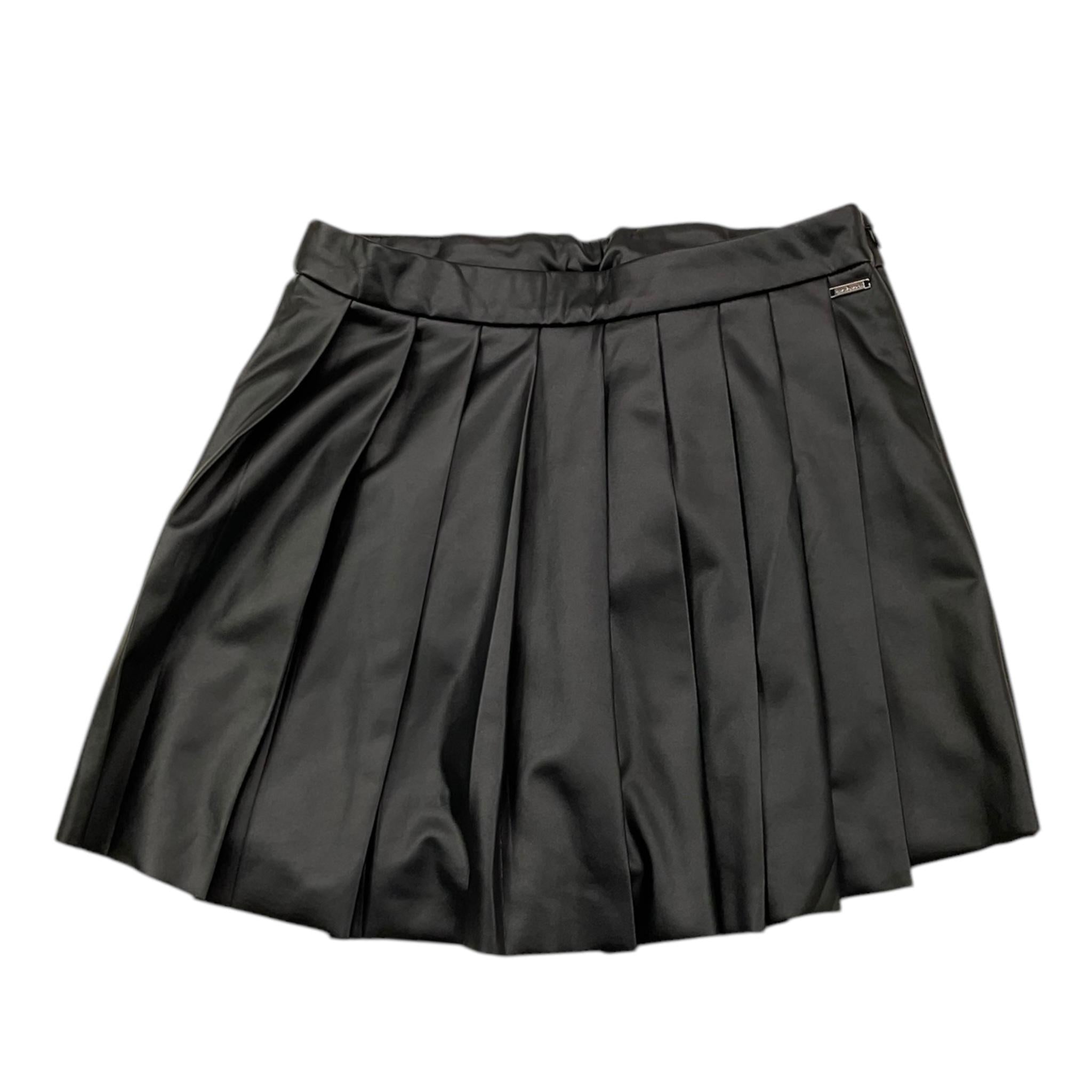 SARABANDA short in ecopelle tinta unita Nero per Bambina 07686 NERO SARABANDA