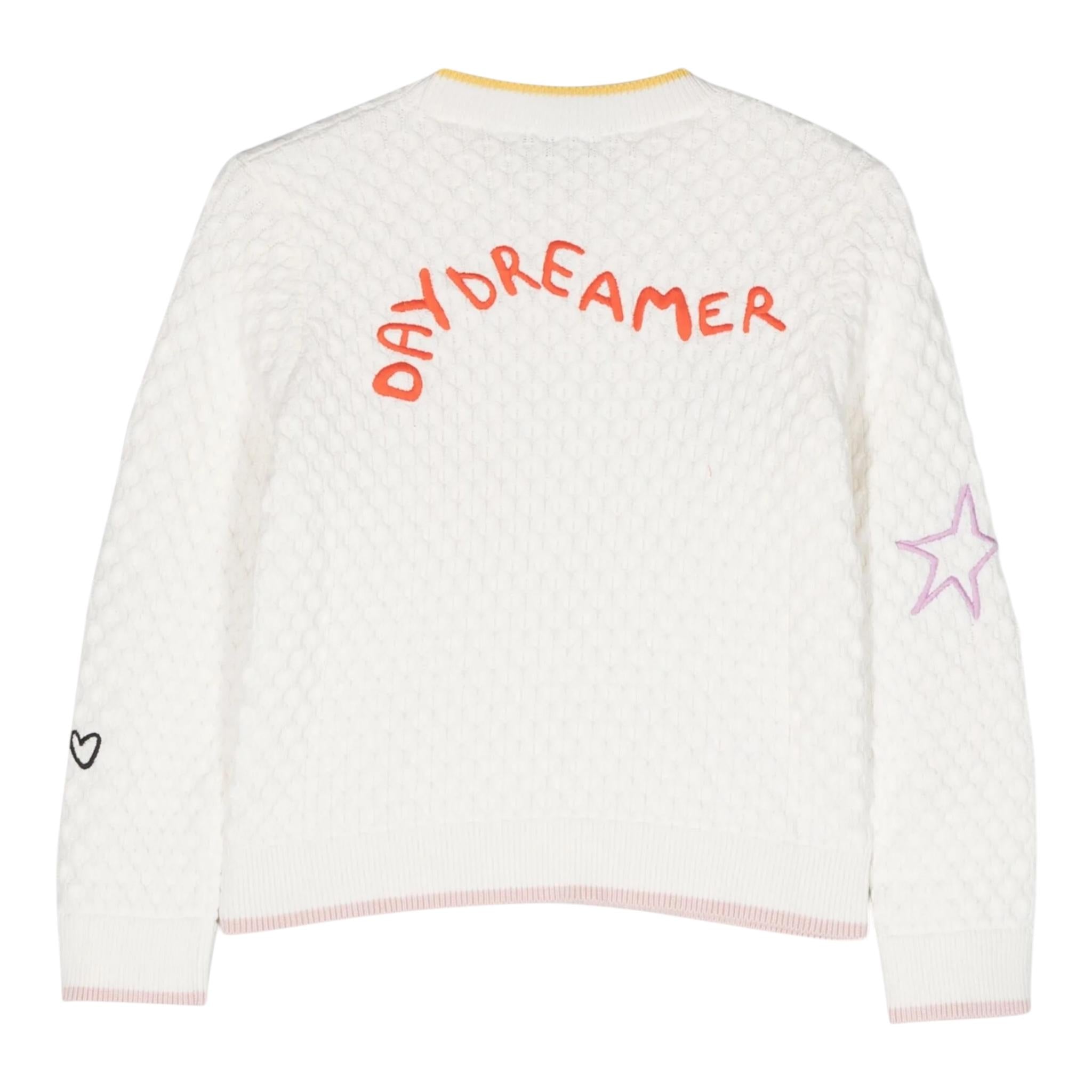 STELLA McCARTNEY maglia girocollo tinta unita con ricami in contrasto Panna per Bambina TT9A40 PANNA STELLA McCARTNEY