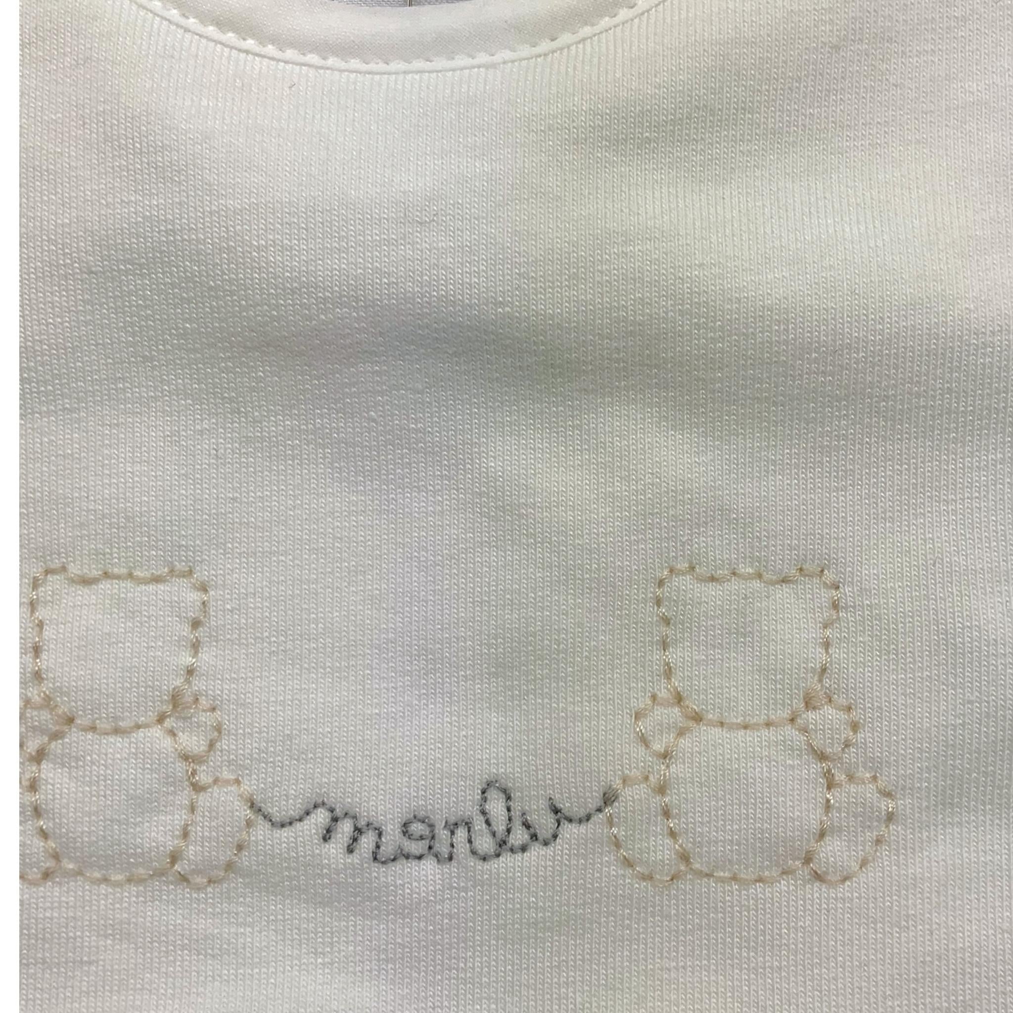 MARLU' bavetta tinta unita con stampa Bianco per Neonato IB52BAV BIANCO MARLU'