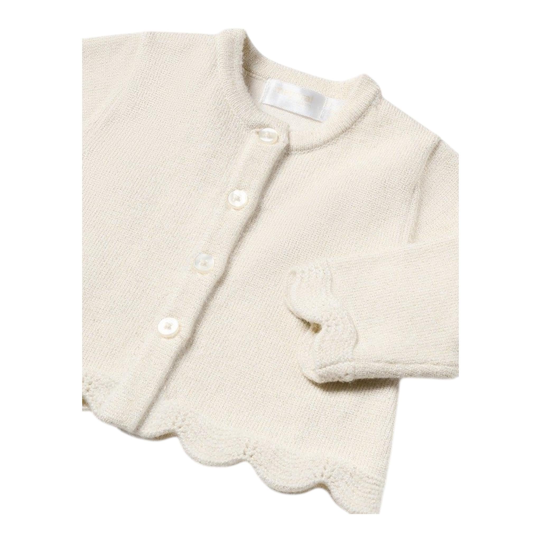 MAYORAL completo 3pz cardigan-camicia-salopette Bianco per Neonata 2245 BIANCO MAYORAL