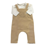 TEDDY E MINOU completo bicolore 2pz salopette-shirts Bianco/beige per Neonato I23TU014M0130 BIANCO/BEIGE TEDDY E MINOU