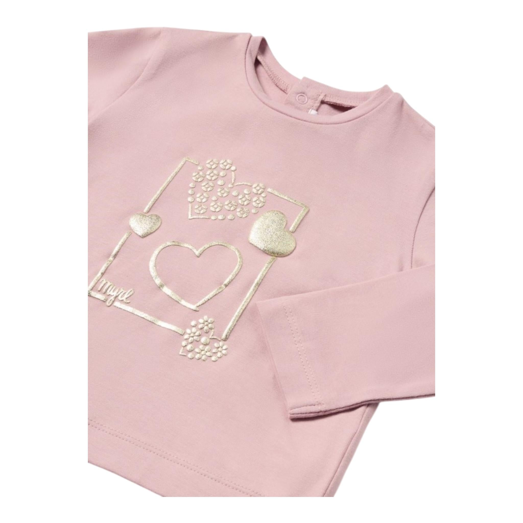 MAYORAL shirt girocollo tinta unita con stampa Rosa per Neonata 116 ROSA MAYORAL