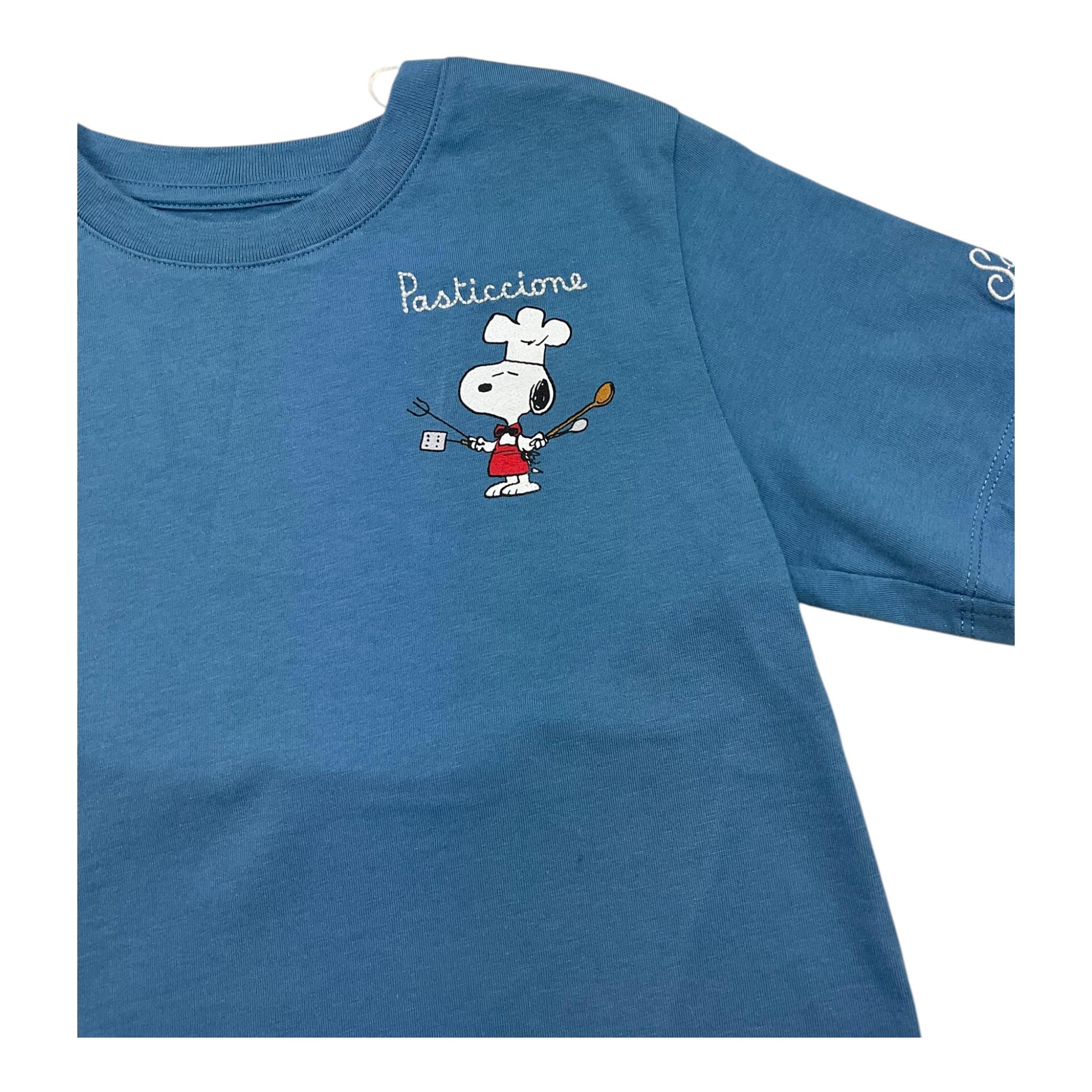 SAINT BARTH t-shirt girocollo tinta unita con stampa Azzurro per Bambino SNOOPYPAST AZZURRO SAINT BARTH