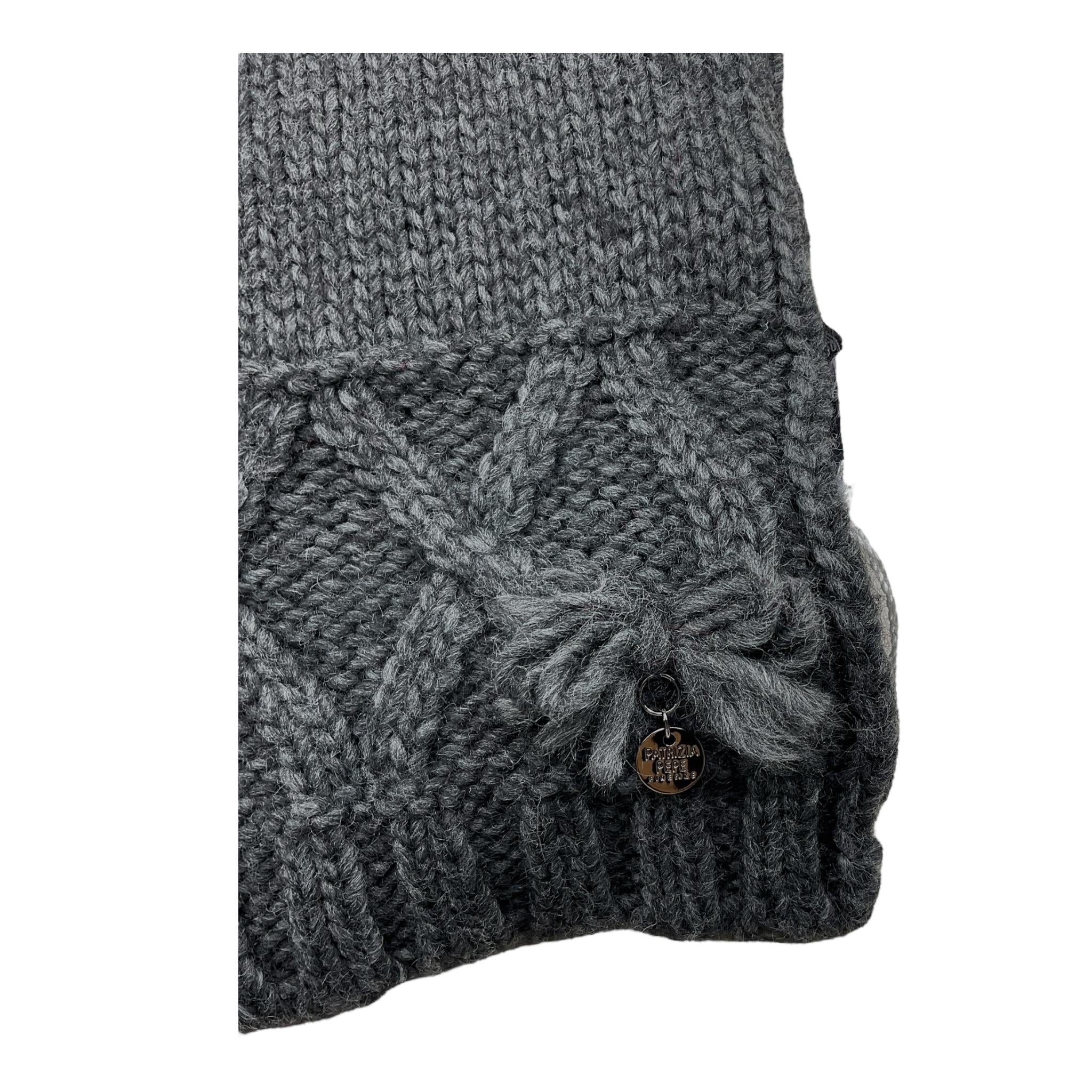 PATRIZIA PEPE sciarpa tinta unita con applicazione logo Grigio per Bambina PJFSP03 GRIGIO PATRIZIA PEPE