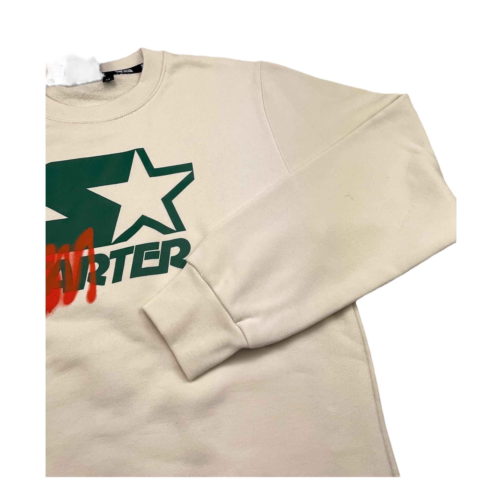 STARTER felpa chiusa girocollo tinta unita cn logo Crema per Bambino 1287 CREMA STARTER