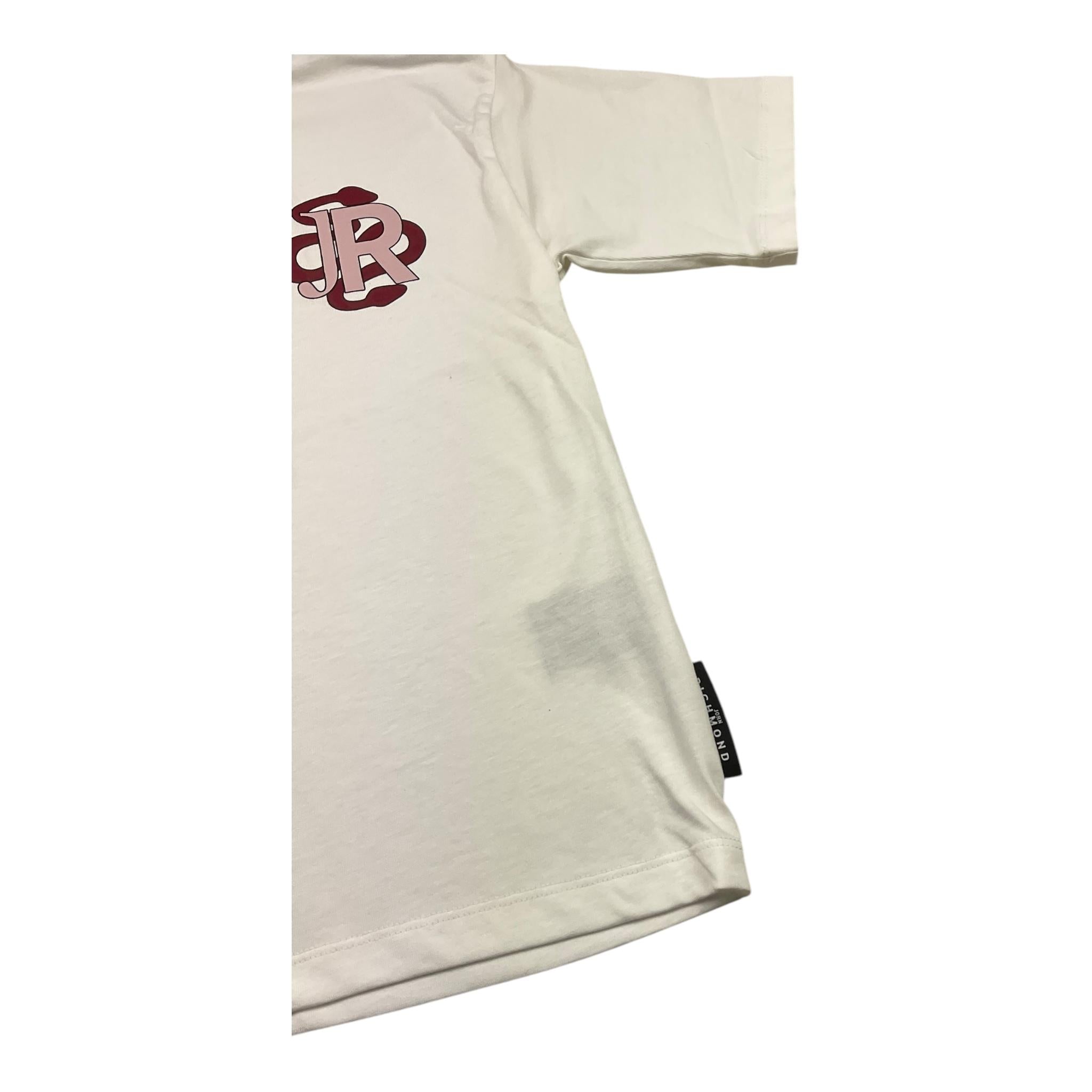 JOHN RICHMOND t-shrit girocollo tinta unita con stampa in contrasto Bianco per Bambina RGA25093TS BIANCO JOHN RICHMOND
