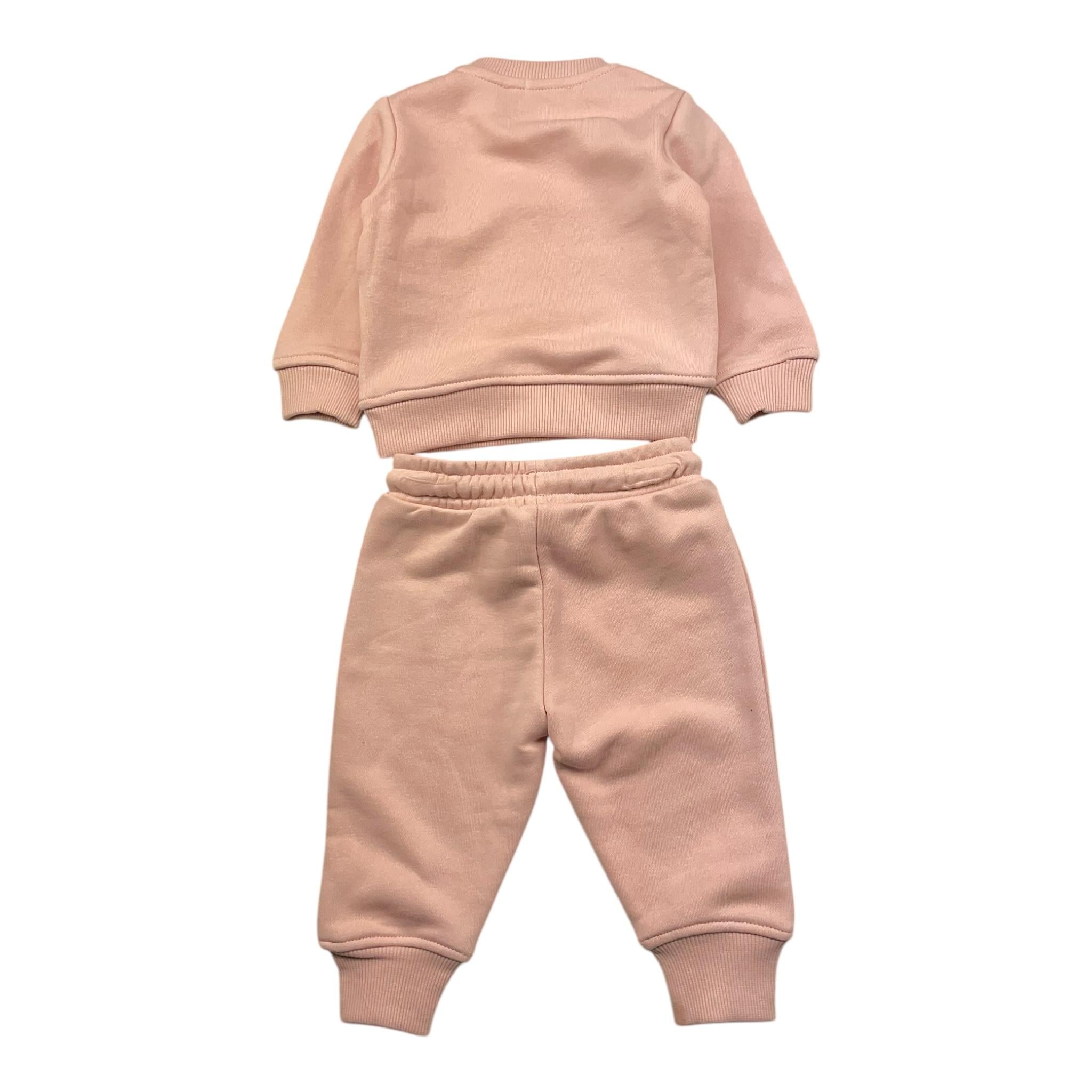 TRUSSARDI completo 2pz tinta unita felpa-pantalone Rosa per Neonata TIA25001CF ROSA TRUSSARDI