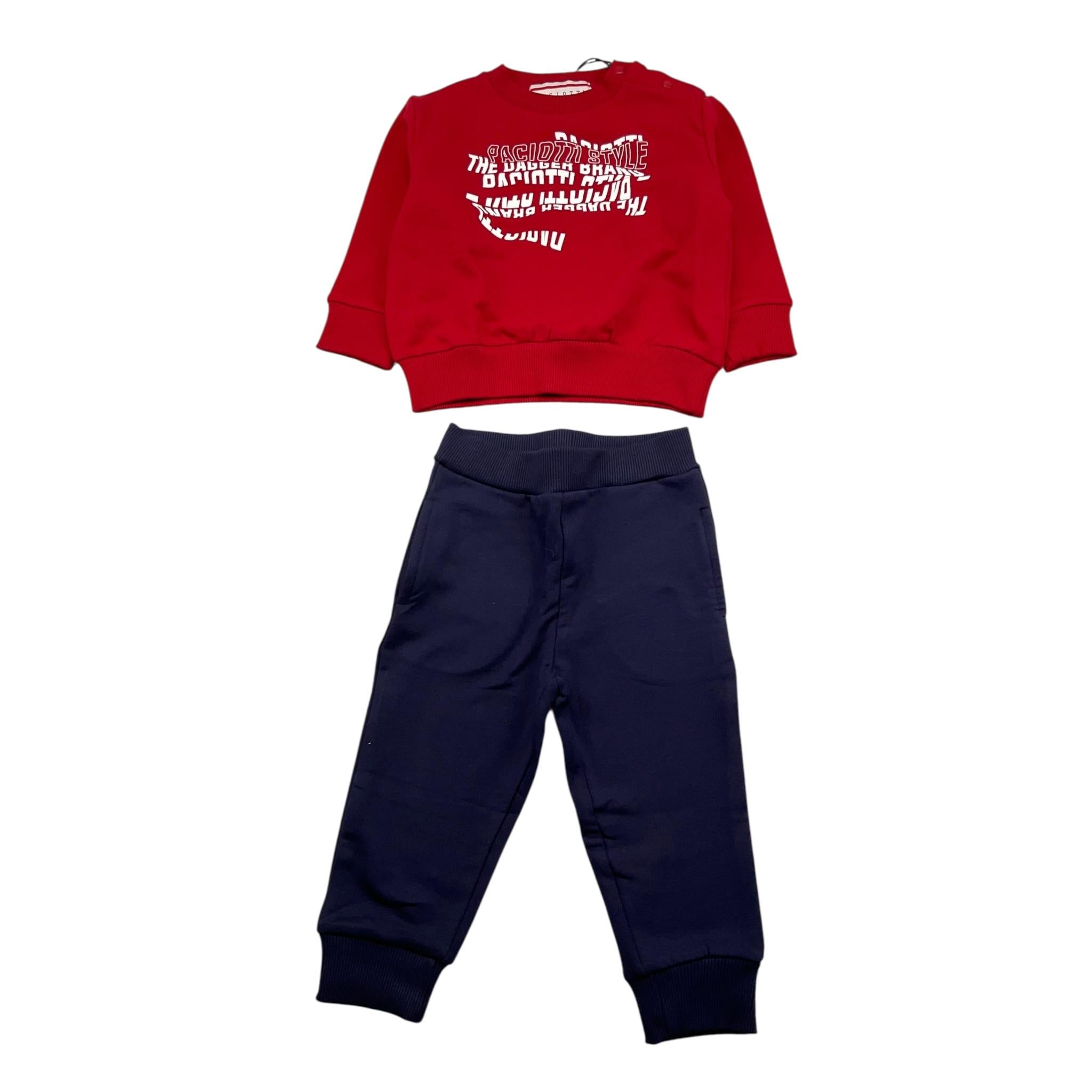 CESARE PACIOTTI completo 2pz felpa-pantalone bicolore Rosso/nero per Neonato COMP5320B ROSSO/NERO CESARE PACIOTTI
