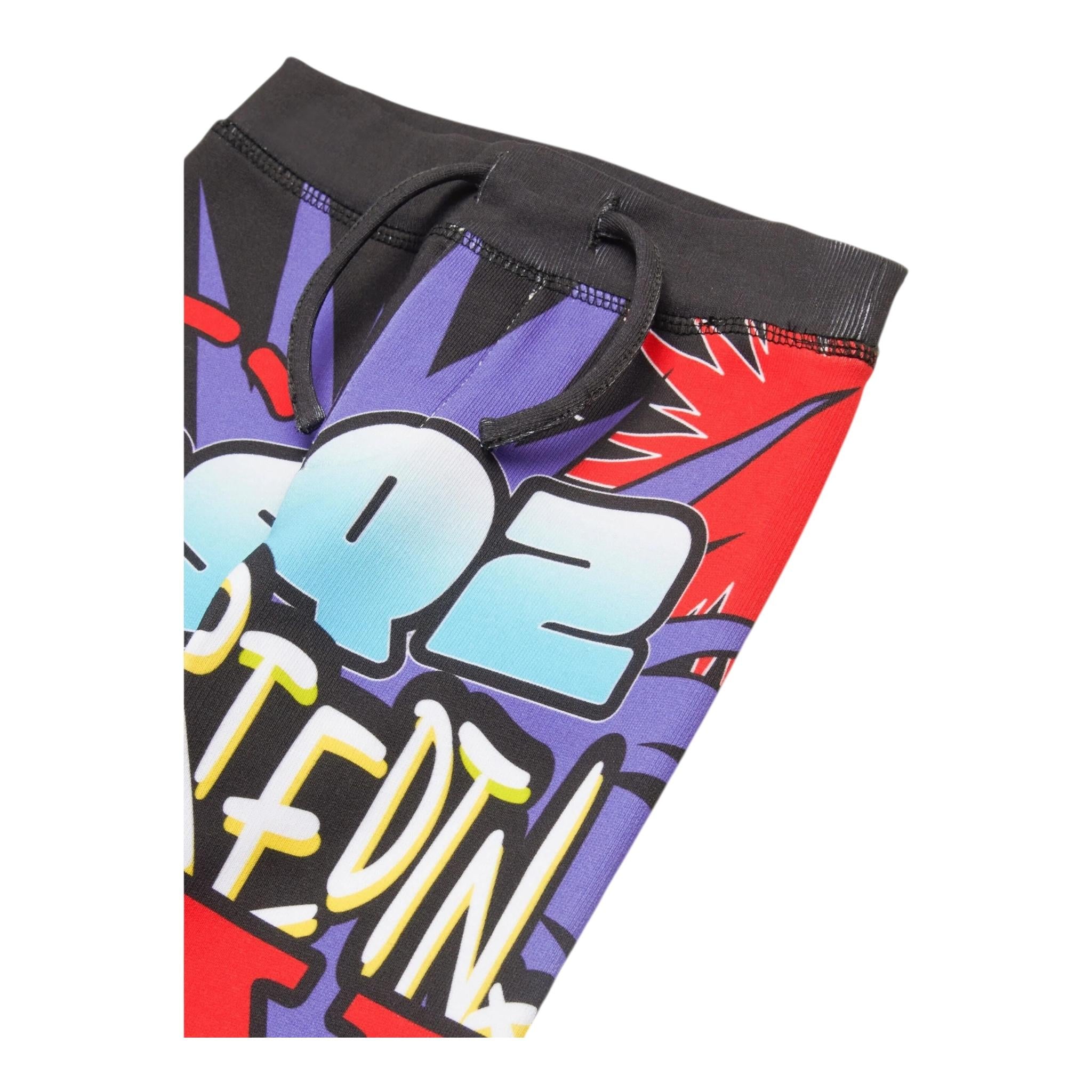DSQUARED2 pantalone tuta stampa fantasia Nero per Neonato DQ2544 NERO DSQUARED2