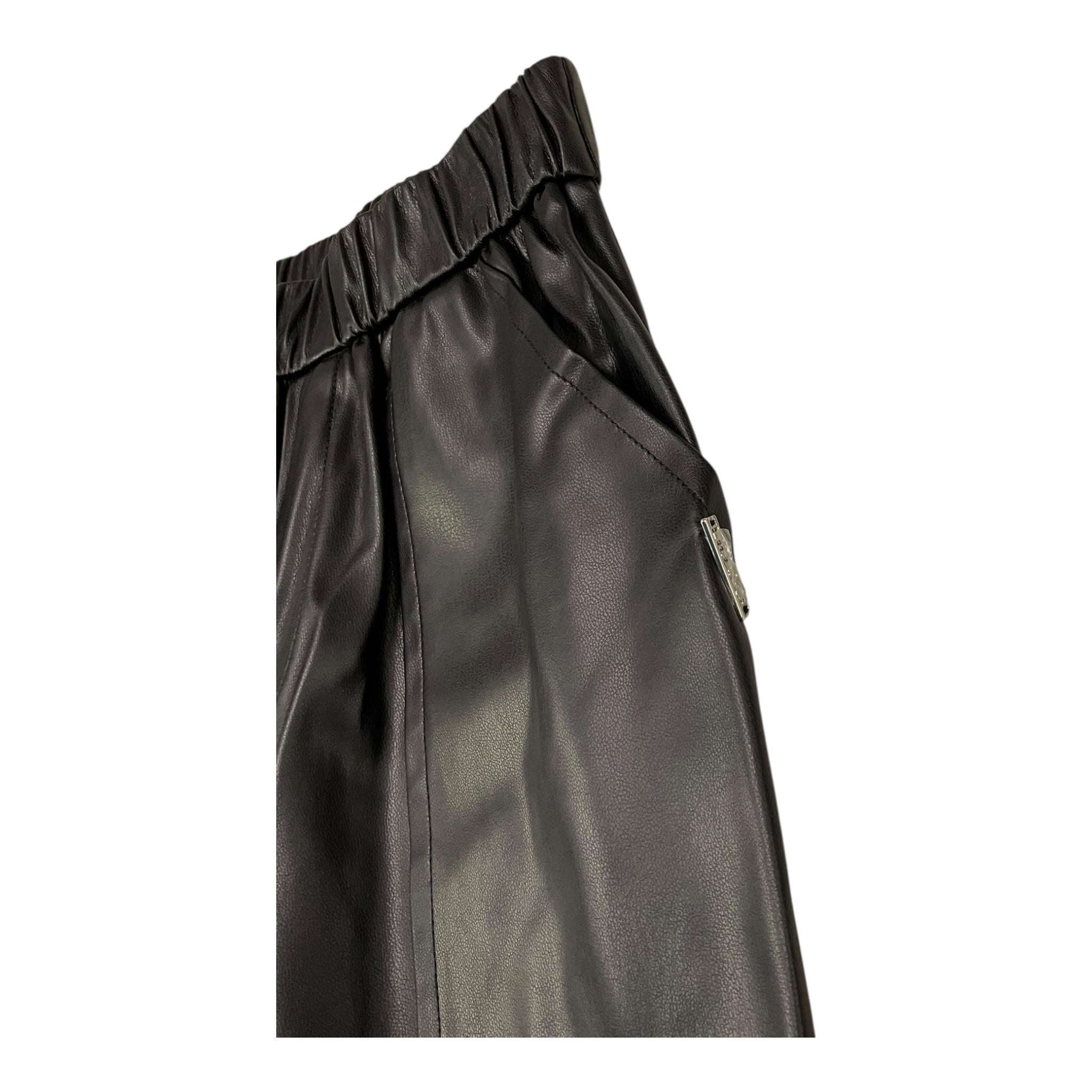 LIU JO pantalone in ecopelle tinta unita con elastico in vita Nero per Bambina GF4056XX NERO LIU JO