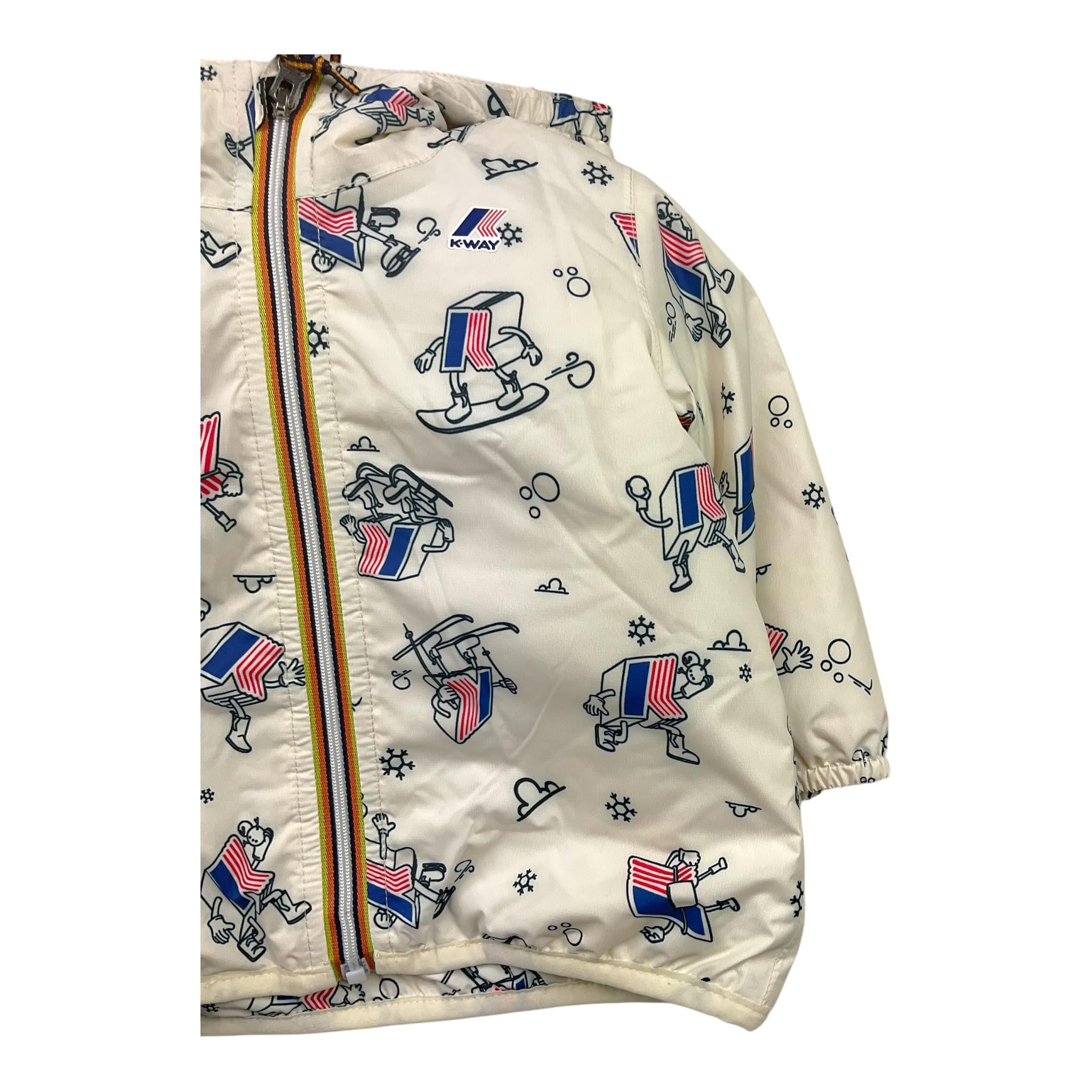 K-WAY giubbino tinta unita con zip cappuccio e fantasia Bianco per Neonato K41467W BIANCO K-WAY