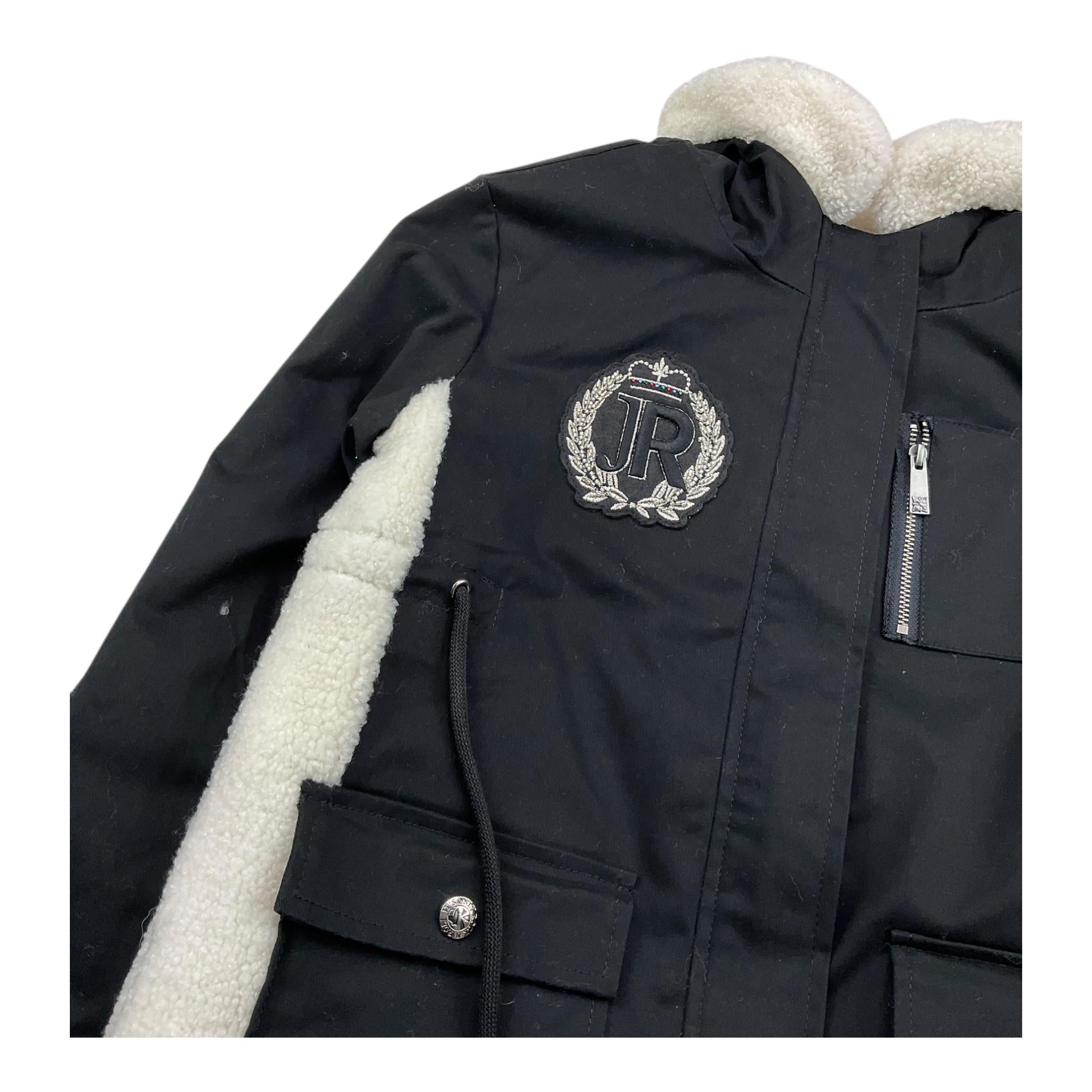 JOHN RICHMOND parka tinta unita con cappuccio teddy Nero per Bambina RBA25138PK NERO JOHN RICHMOND