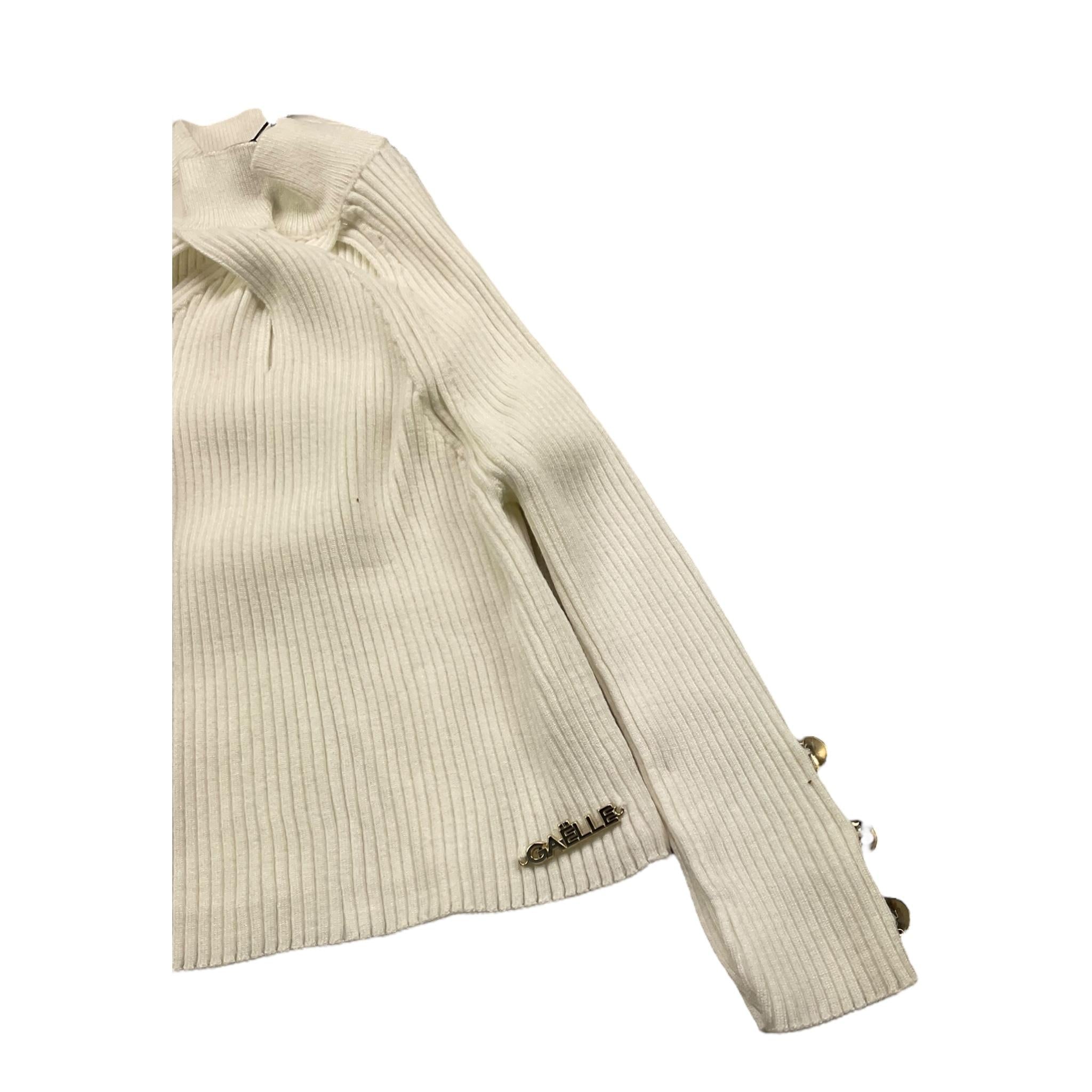 GAELLE maglia tinta unita mezzo collo con logo Bianco per Bambina 2741W00400X BIANCO GAELLE