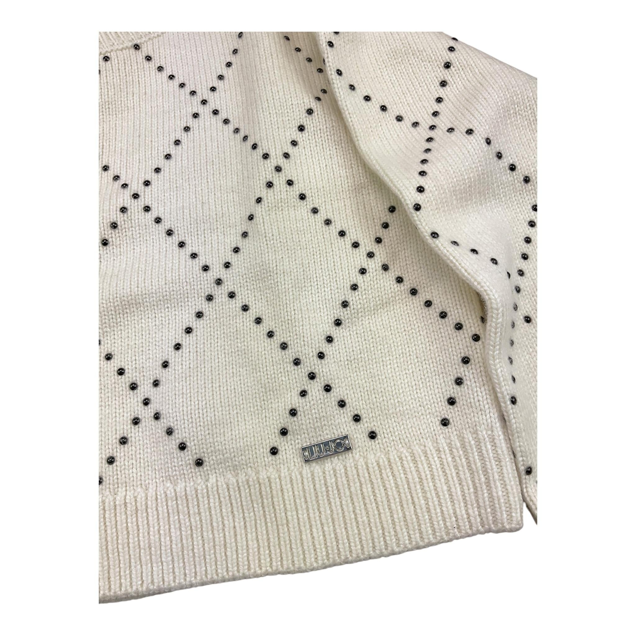 LIU JO maglia girocollo tinta unita cn brillantini Panna per Bambina GF4137 PANNA LIU JO