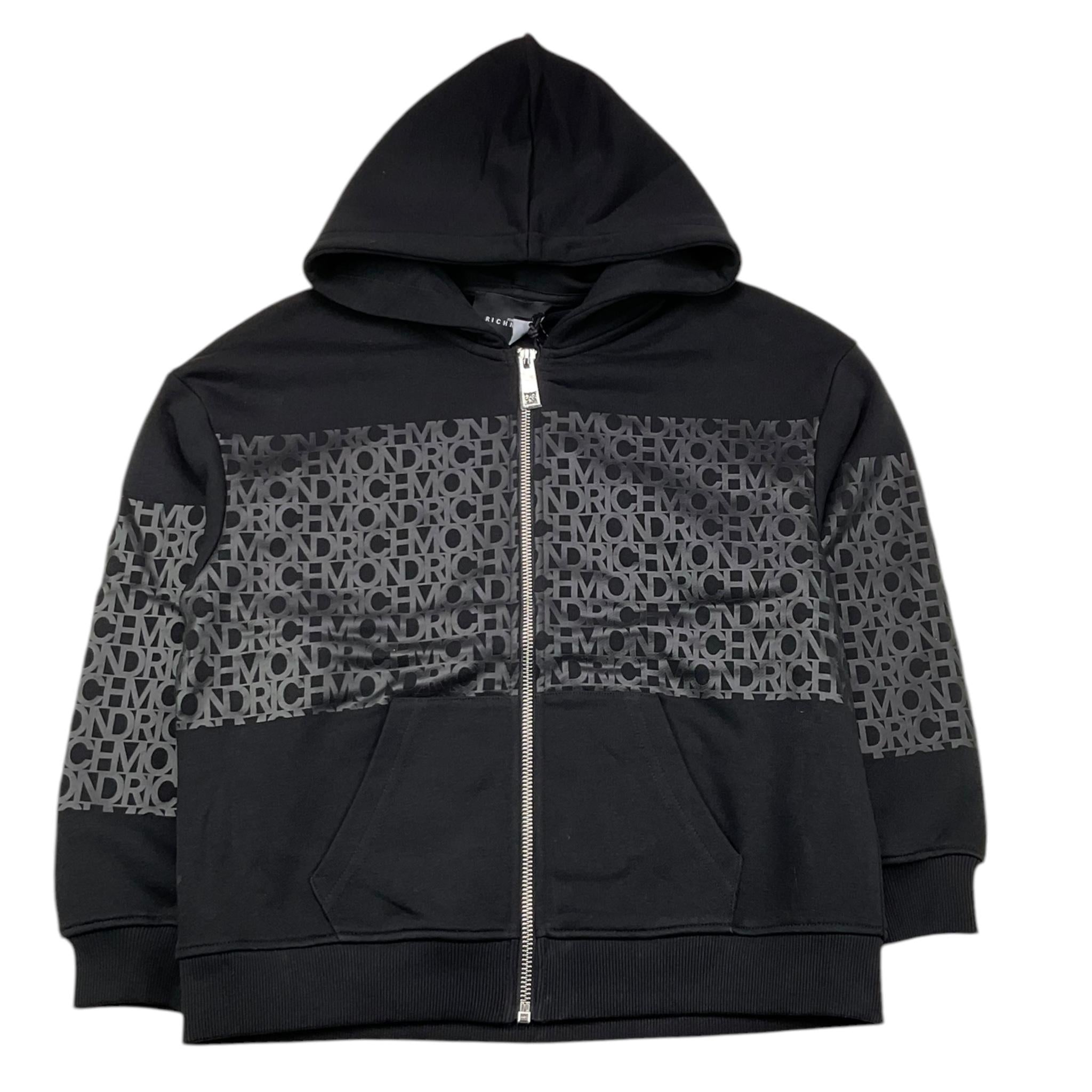 JOHN RICHMOND felpa con zip e cappuccio tinta unita con logo Nero per Bambino RBA25034FE NERO JOHN RICHMOND