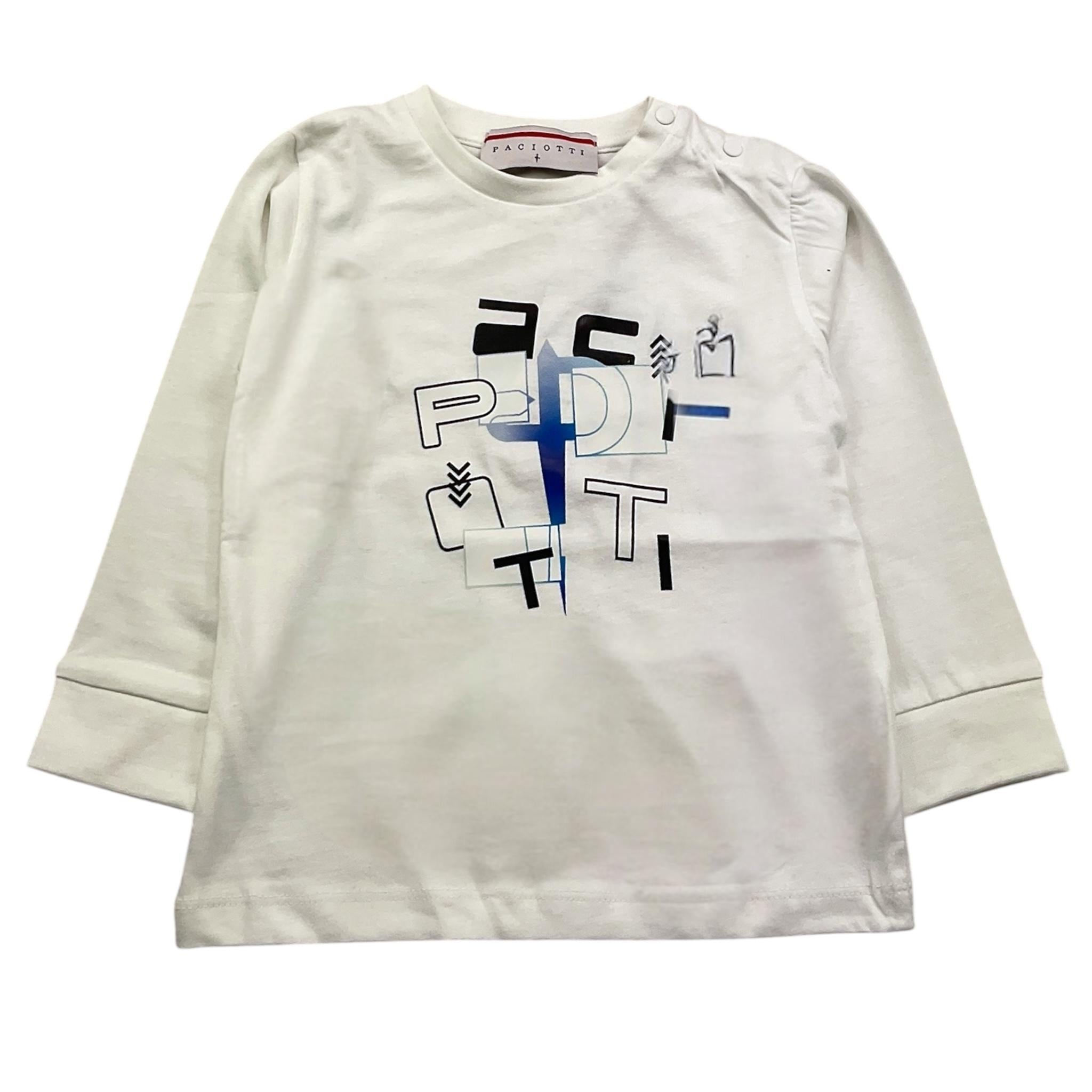 CESARE PACIOTTI shirt girocollo tinta unita con stampa in contrasto Bianco per Neonato TSP5315BXX BIANCO CESARE PACIOTTI