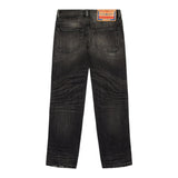 DIESEL jeans tinta unita con girovita regolabile Nero per Bambino J008088 NERO DIESEL