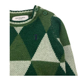 TRUSSARDI maglia girocollo tinta unita fantasia rombi Verde per Neonato TIA25120MA VERDE TRUSSARDI