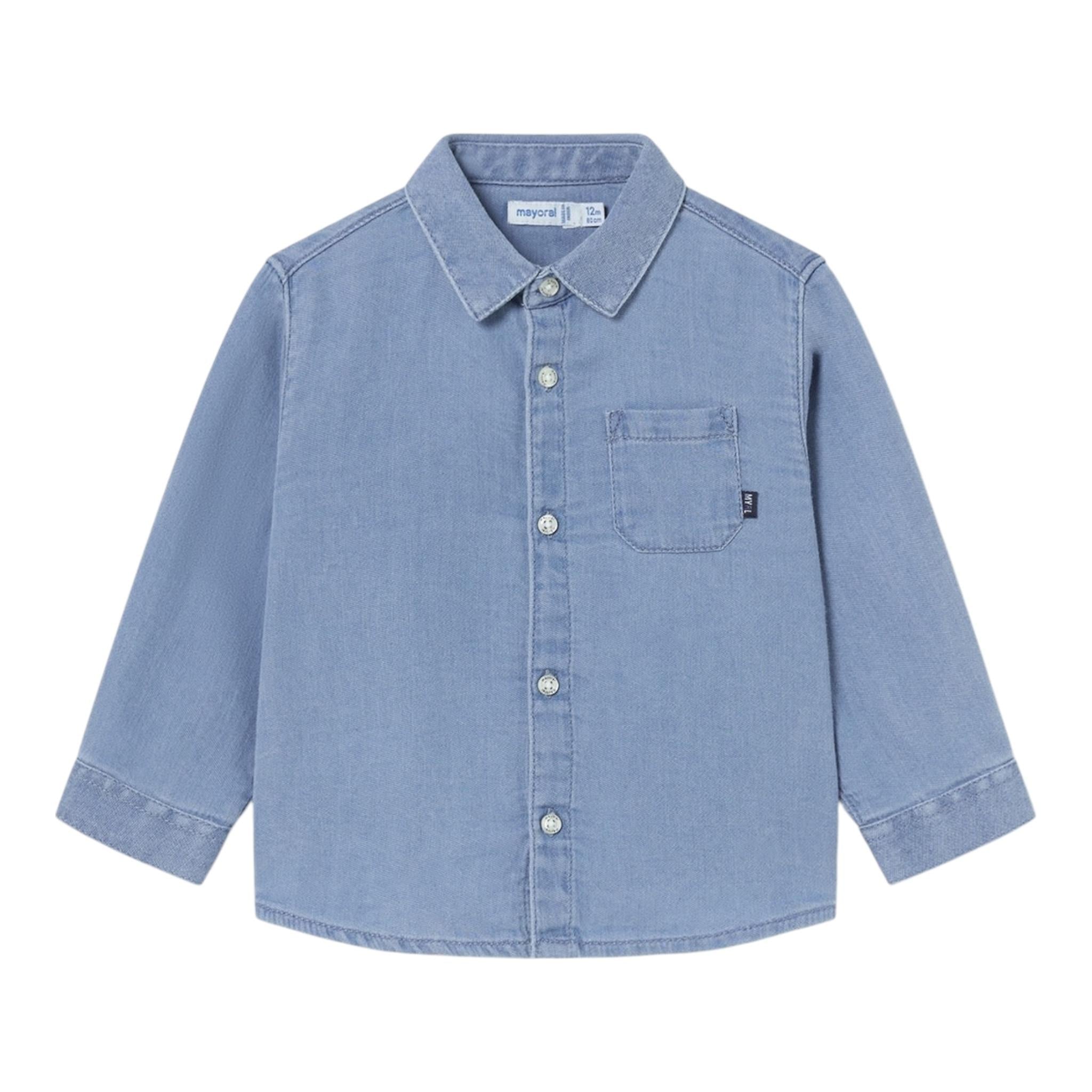 MAYORAL camicia in denim tinta unita con bottoni Azzurro per Neonato 2192NXX AZZURRO MAYORAL