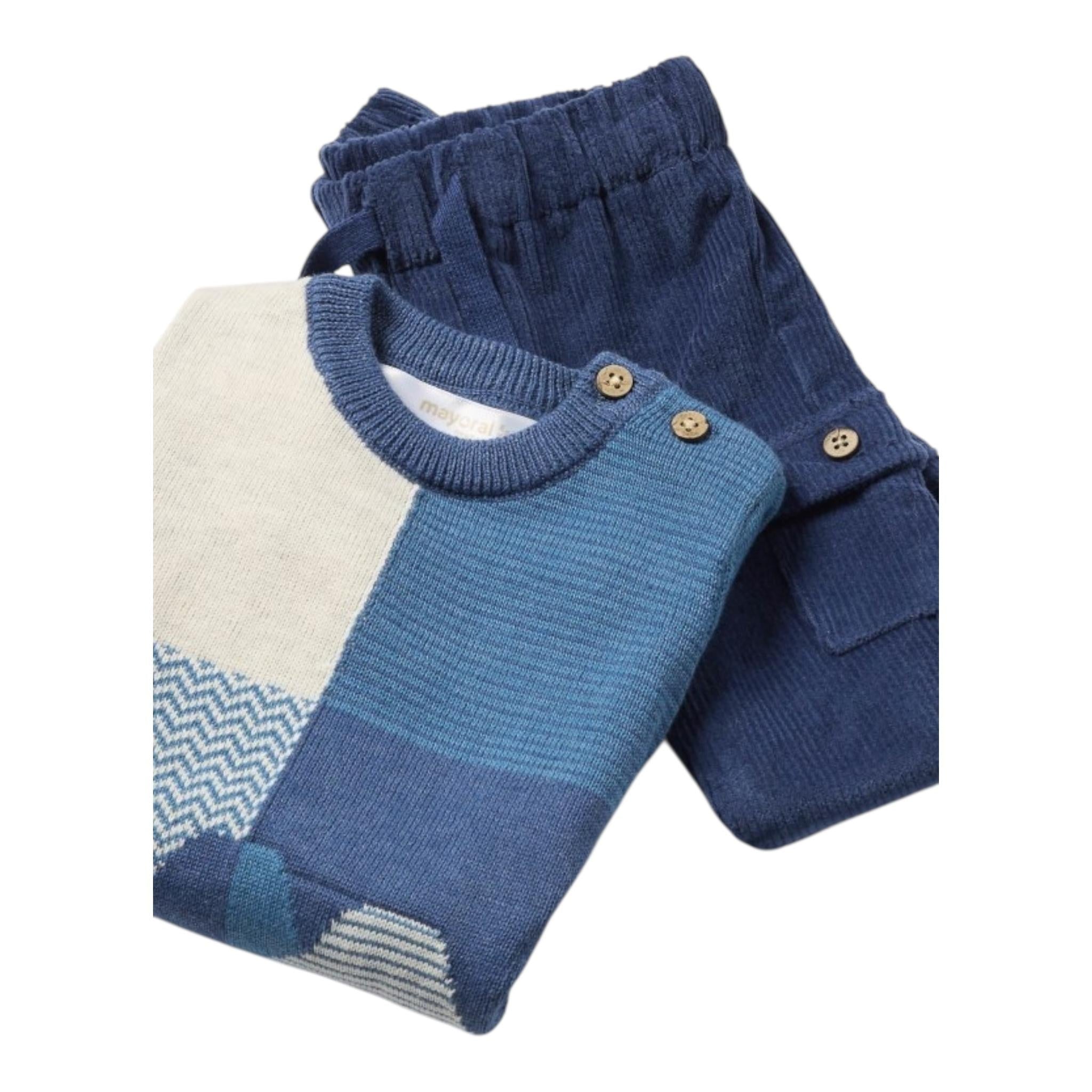 MAYORAL completo 2pz maglia-pantalone tinta unita Blu per Neonato 2529 BLU MAYORAL