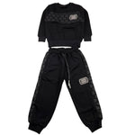 MAISON 9 PARIS completo 2 pezzi felpa-pantalone tinta unita Nero per Bambino F70065 NERO MAISON 9 PARIS