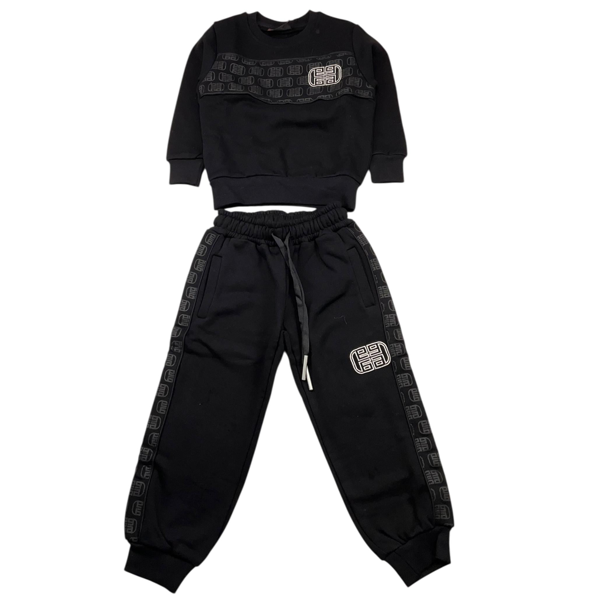 MAISON 9 PARIS completo 2 pezzi felpa-pantalone tinta unita Nero per Bambino F70065 NERO MAISON 9 PARIS