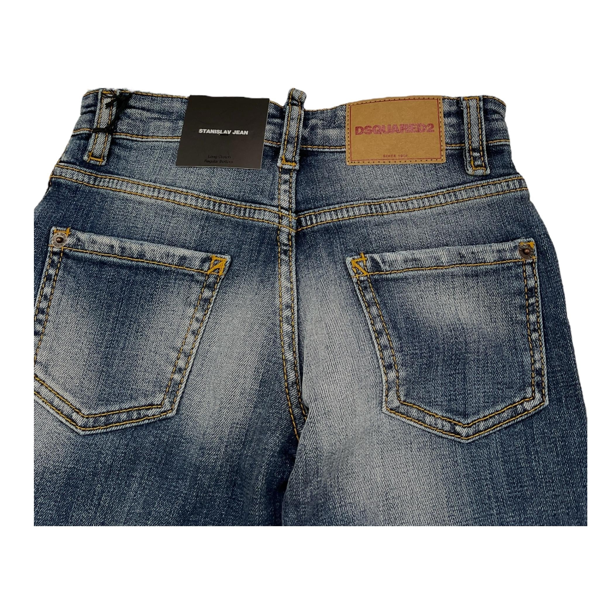 DSQUARED2 jeans tinta unita con 5 tasche Blu per Bambino DQ0731 BLU DSQUARED2