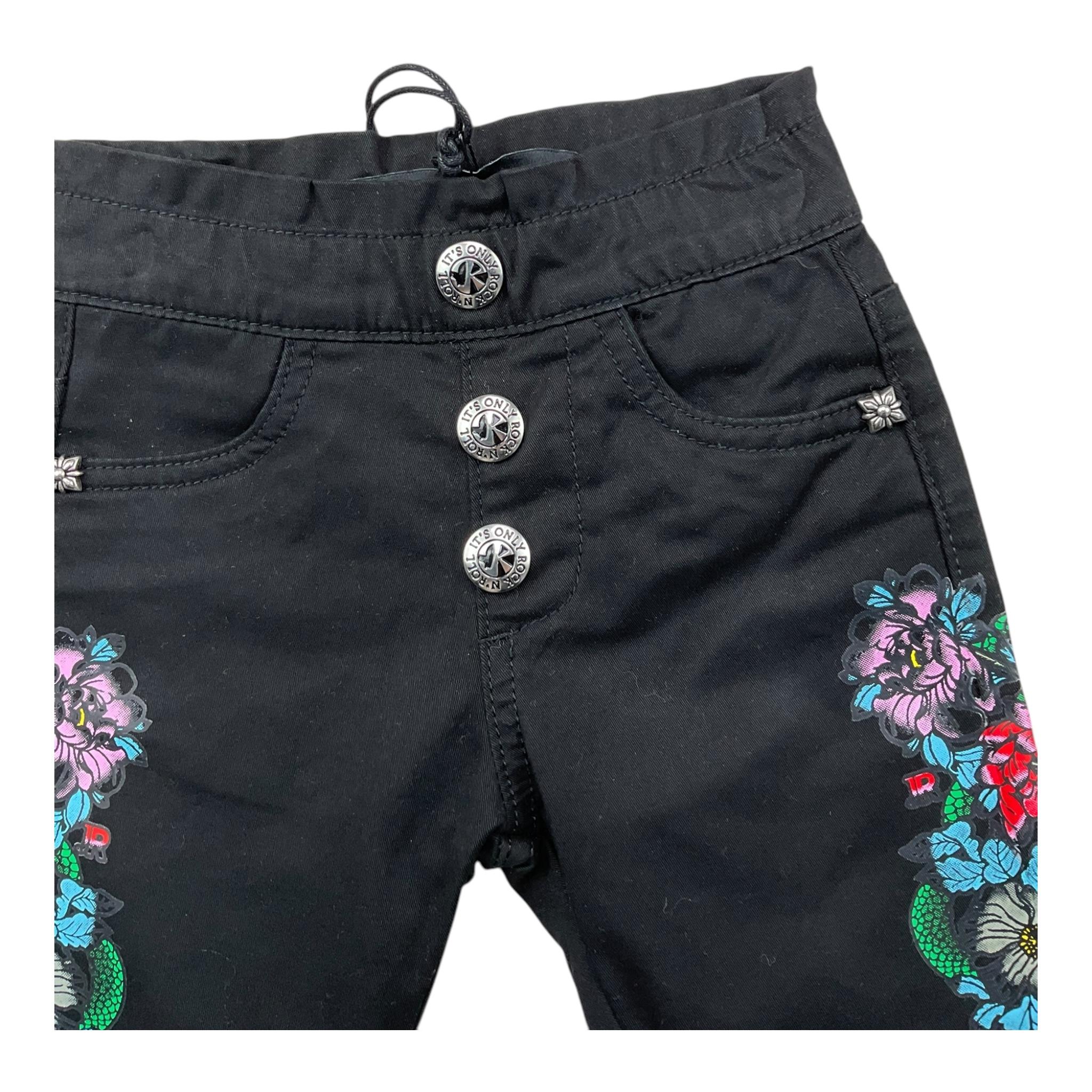 JOHN RICHMOND pantalone tinta unita con fantasia Nero per Neonata RIA25068PA NERO JOHN RICHMOND