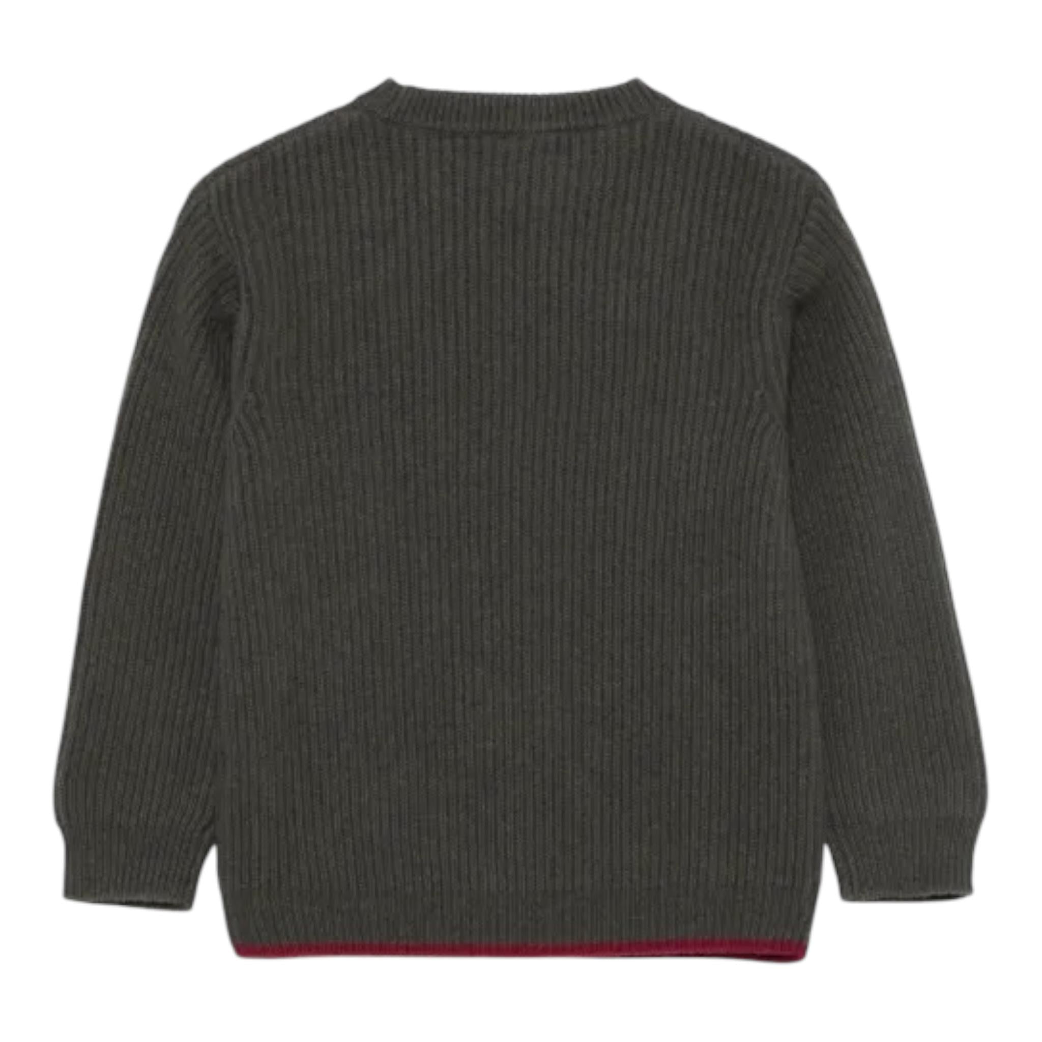 FAY maglia tinta unita girocollo con profili in contrasto Verde per Neonato FV9P00N VERDE FAY