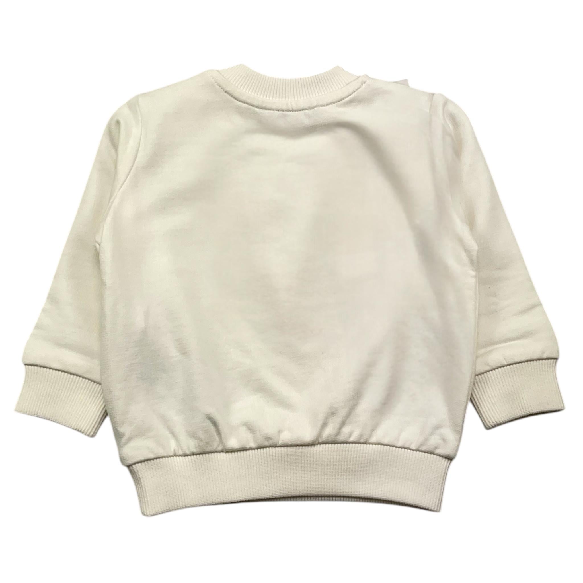 MOSCHINO felpa chiusa girocollo tinta unita con stampa in contrasto Panna per Neonato MDV0BNN PANNA MOSCHINO