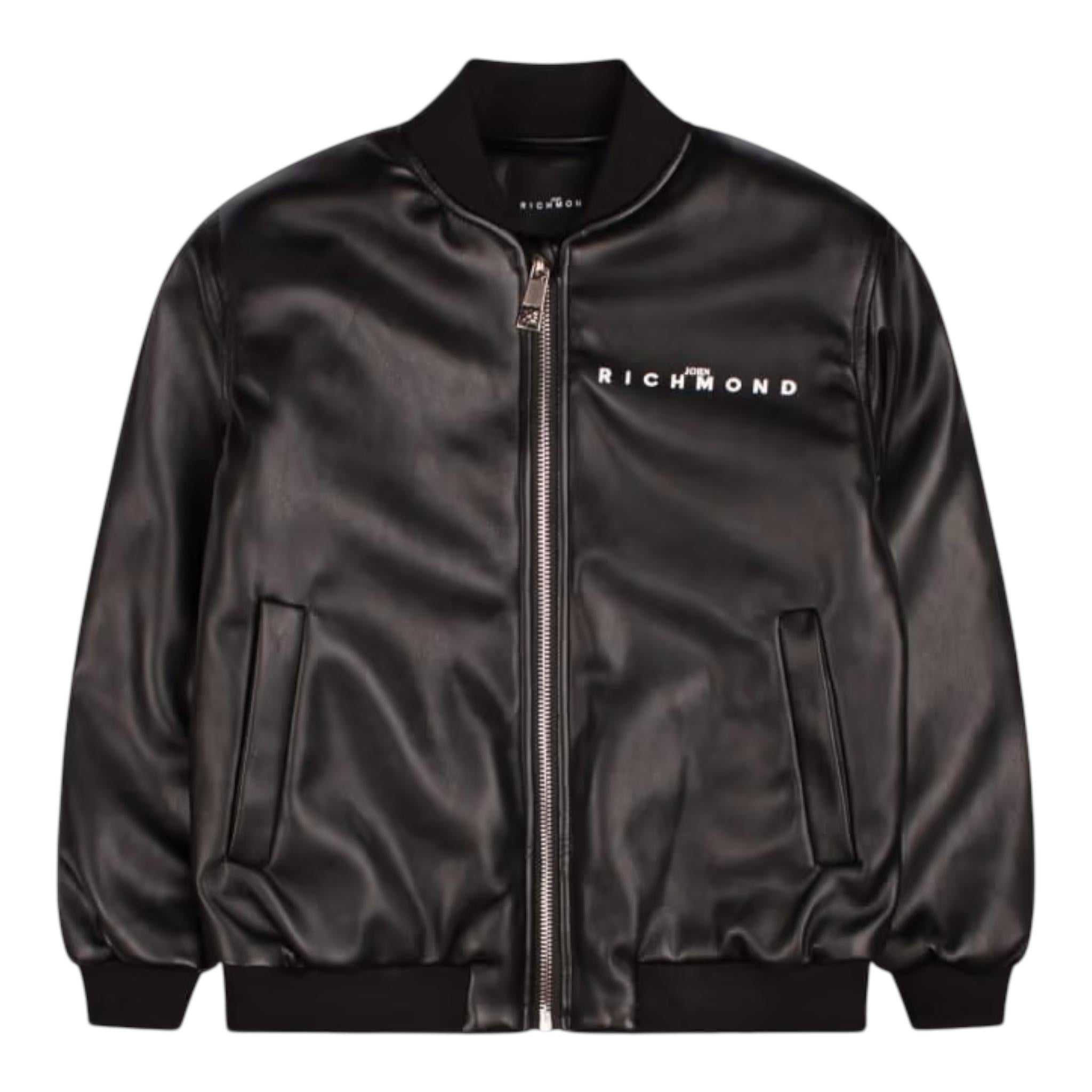 JOHN RICHMOND giubbin tinta unita in ecopelle con zip Nero per Bambino 24172GB NERO JOHN RICHMOND