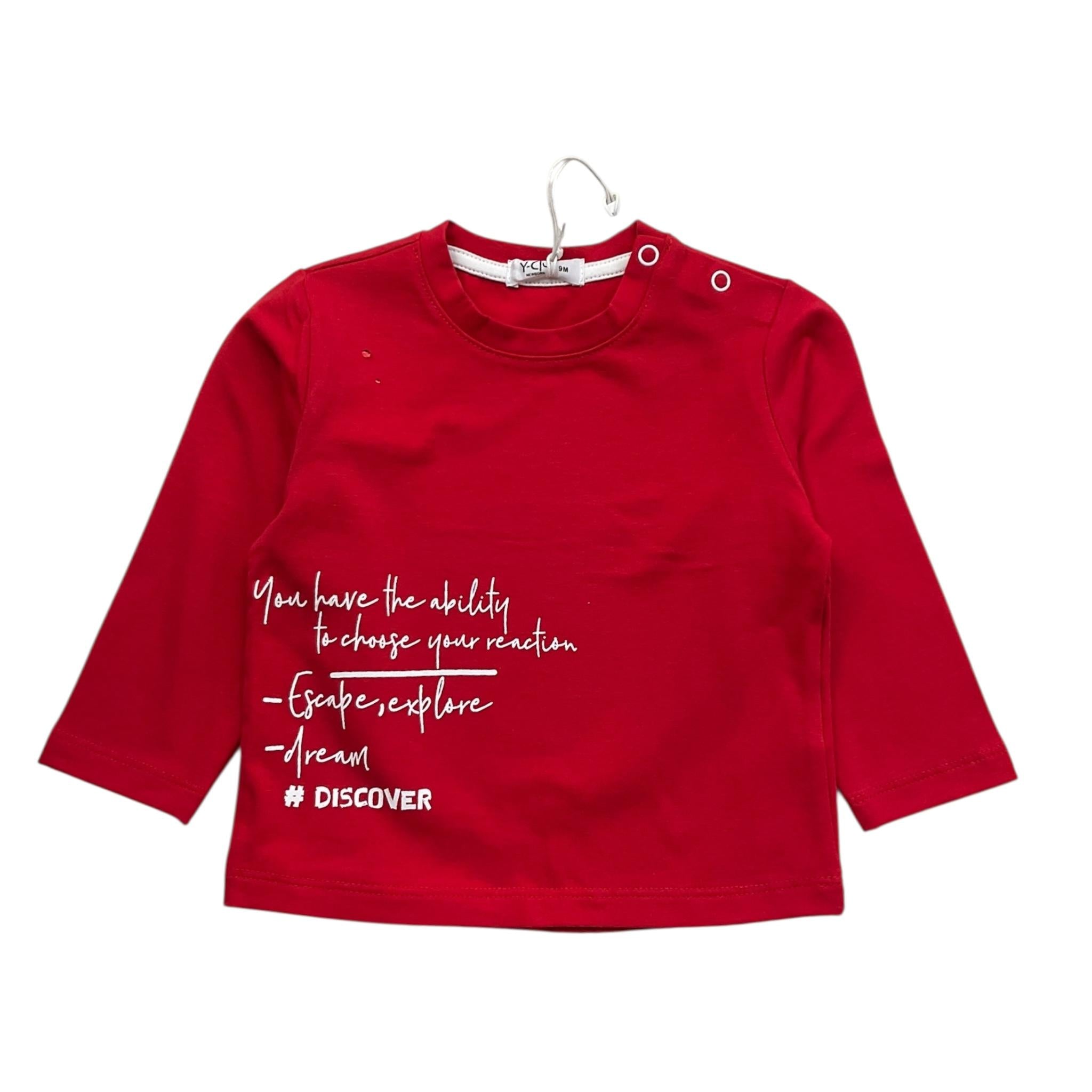 Y-CLU shirt girocollo tinta unita con stampa Rosso per Neonato 10733 ROSSO Y-CLU