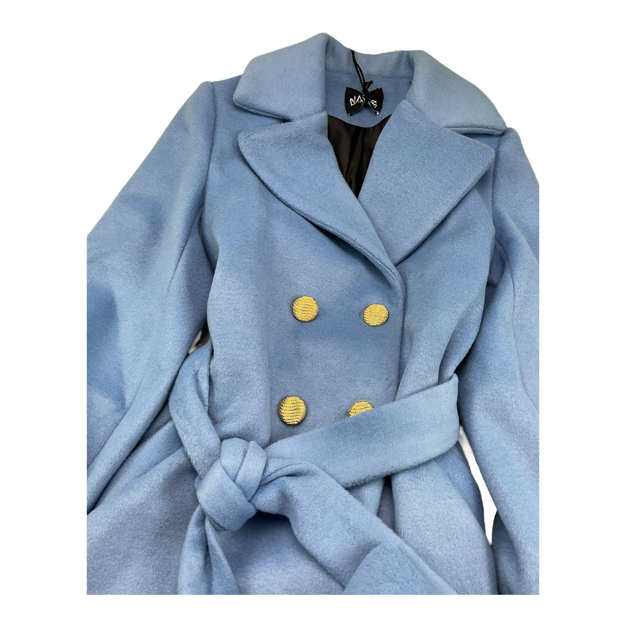 NAICE cappotto tinta unita doppiopetto Azzurro per Bambina 231084 AZZURRO NAICE