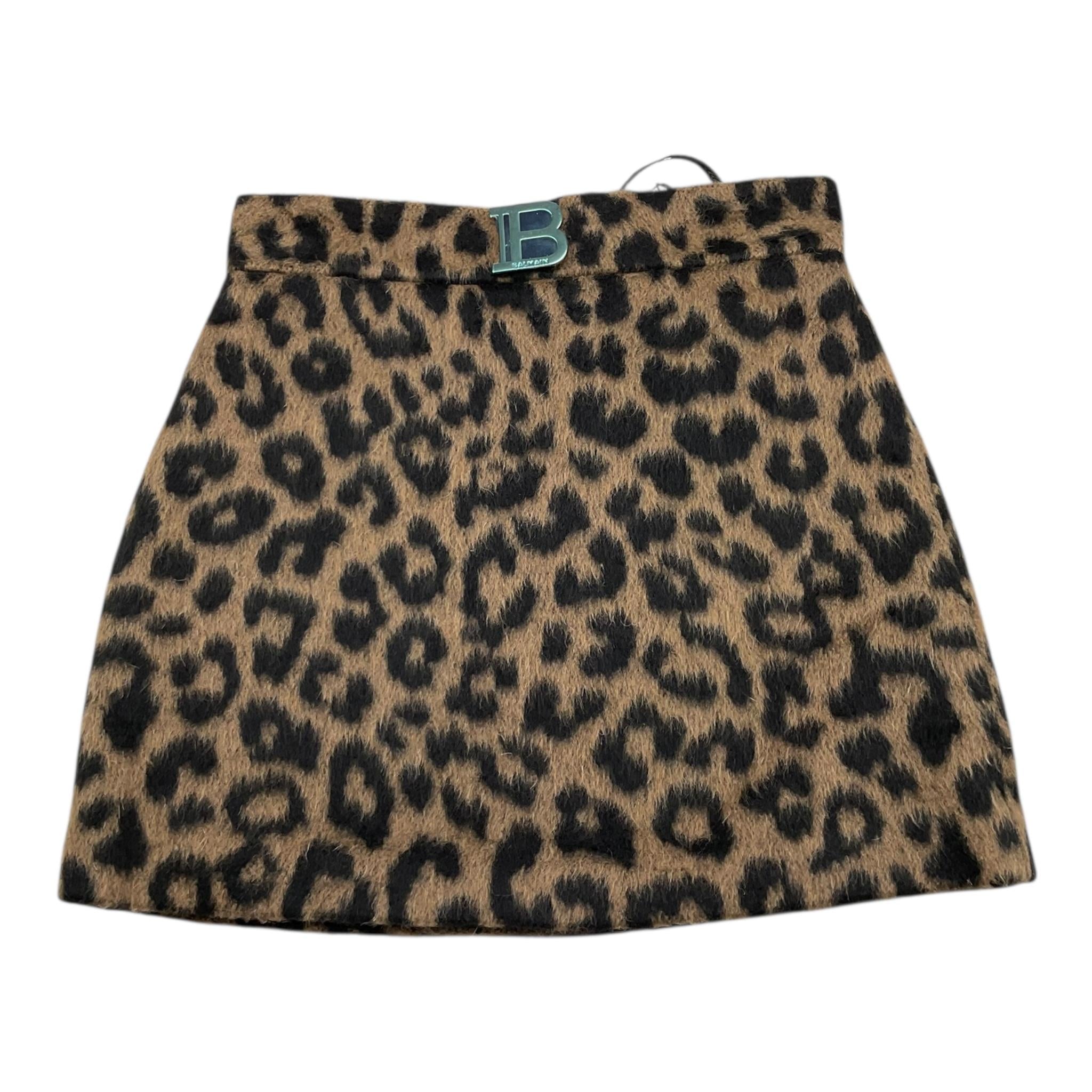 BALMAIN gonna tinta unita con fantasia maculata Marrone per Bambina BT7A51 MARRONE BALMAIN