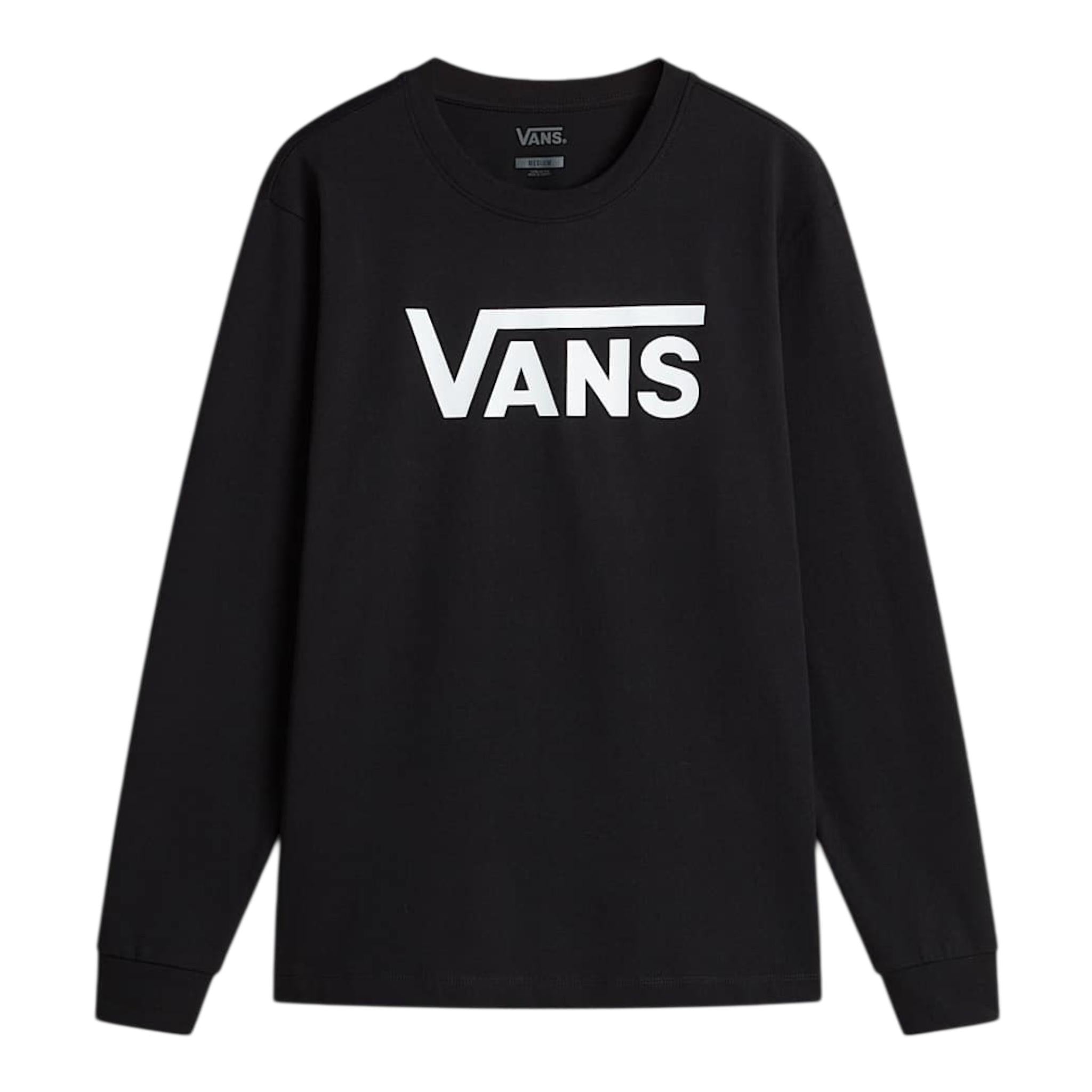 VANS shirt girocollo tinta unita con logo Nero per Bambino VN000XIY28 NERO VANS