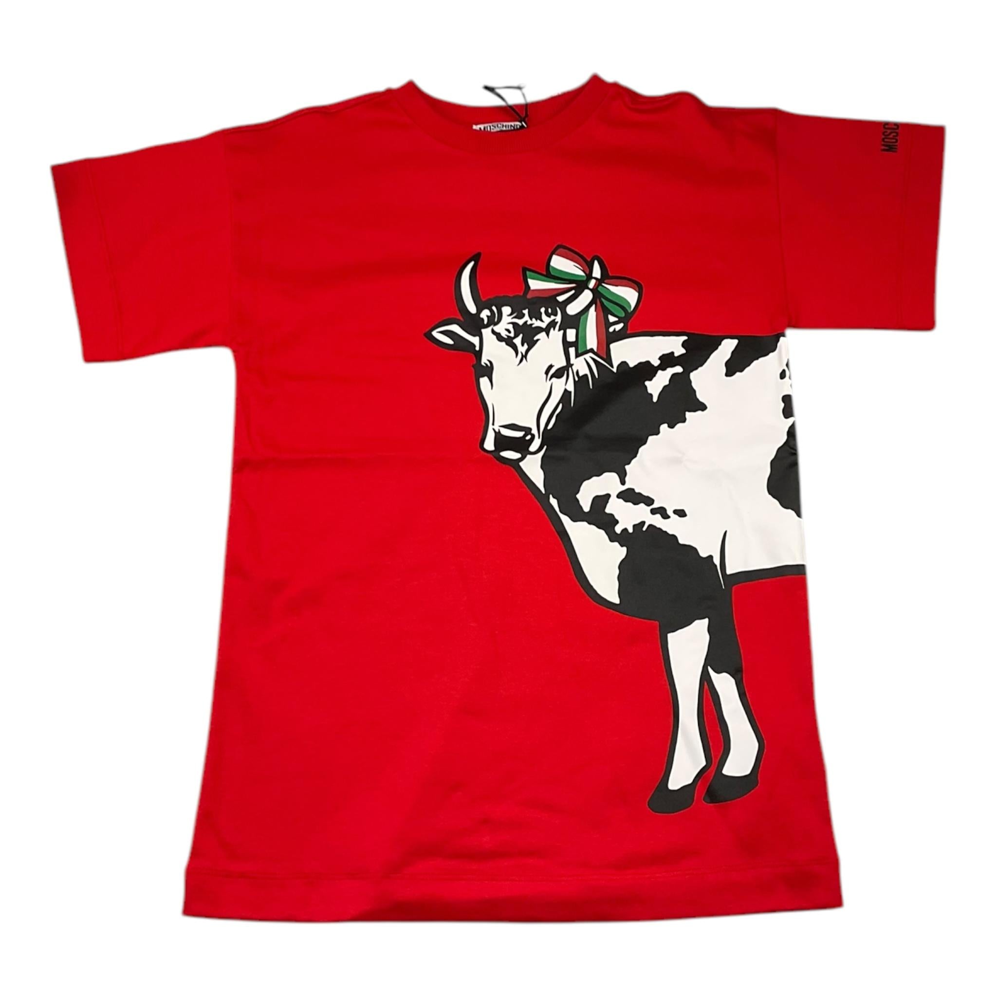 MOSCHINO t-shirt girocollo tinta unita con stampa Rosso per Bambina HBV0GL ROSSO MOSCHINO