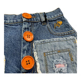 PHILOSOPHY gonna in denim tinta unita con bottoni in contrasto Blu per Bambina PFGO017 BLU PHILOSOPHY