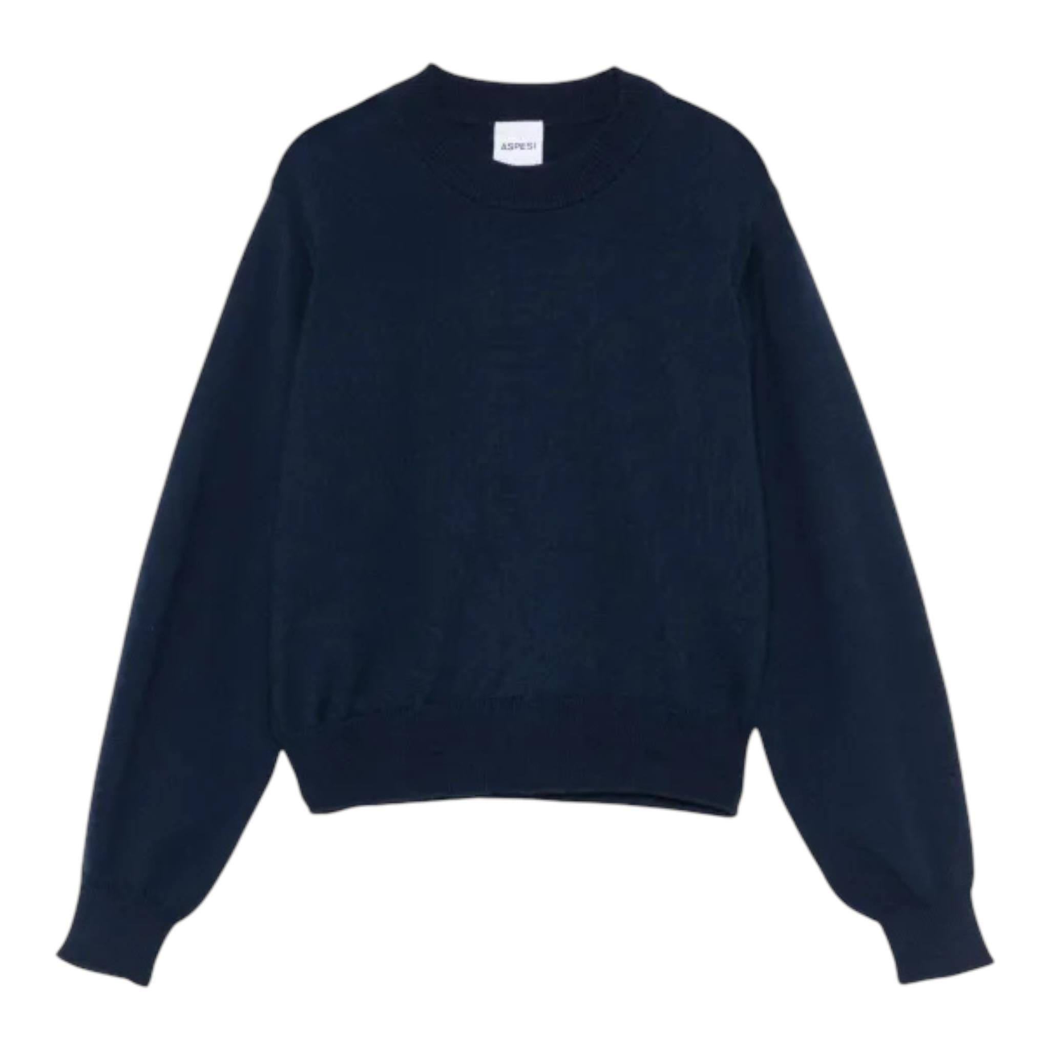 ASPESI maglia tinta unita girocollo Blu per Bambino F24033MAEM9088 BLU ASPESI