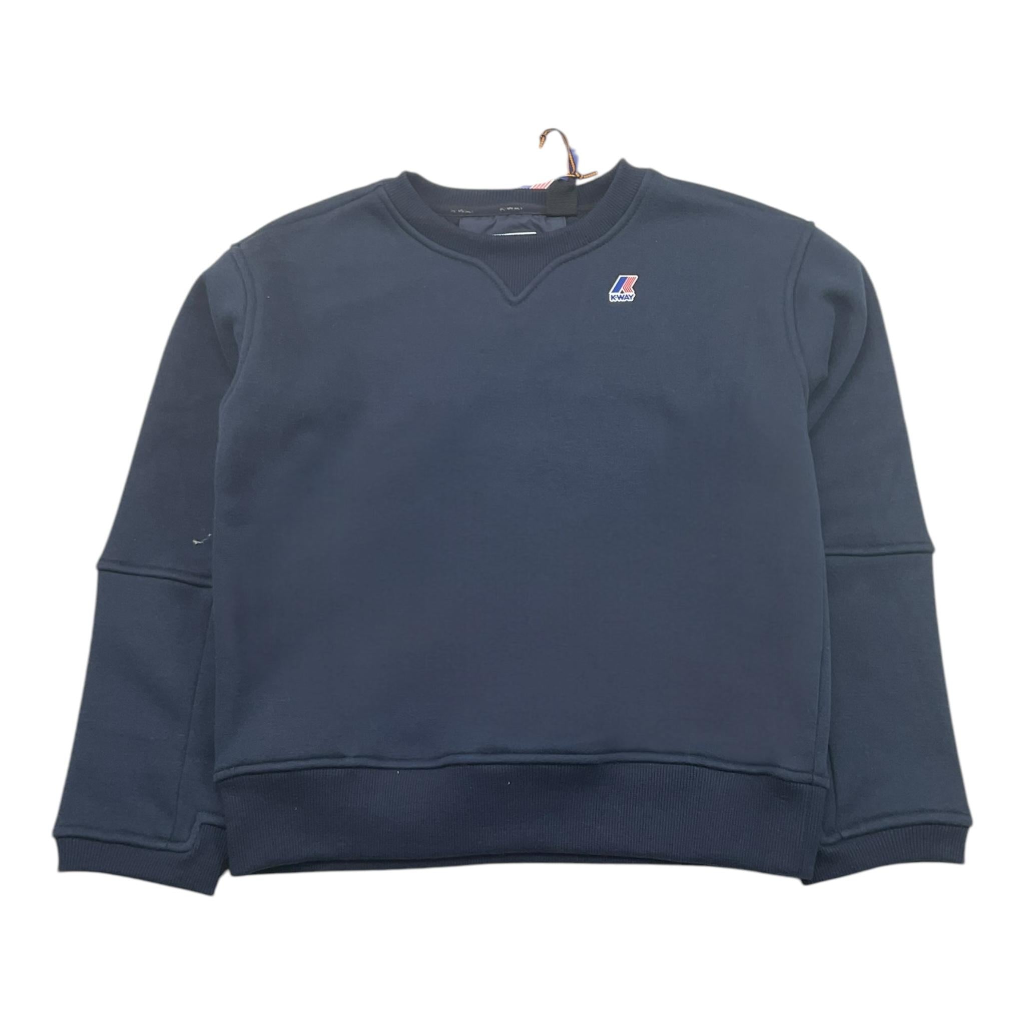 K-WAY felpa girocollo tinta unita con stampa Blu per Bambino K7141TW BLU K-WAY