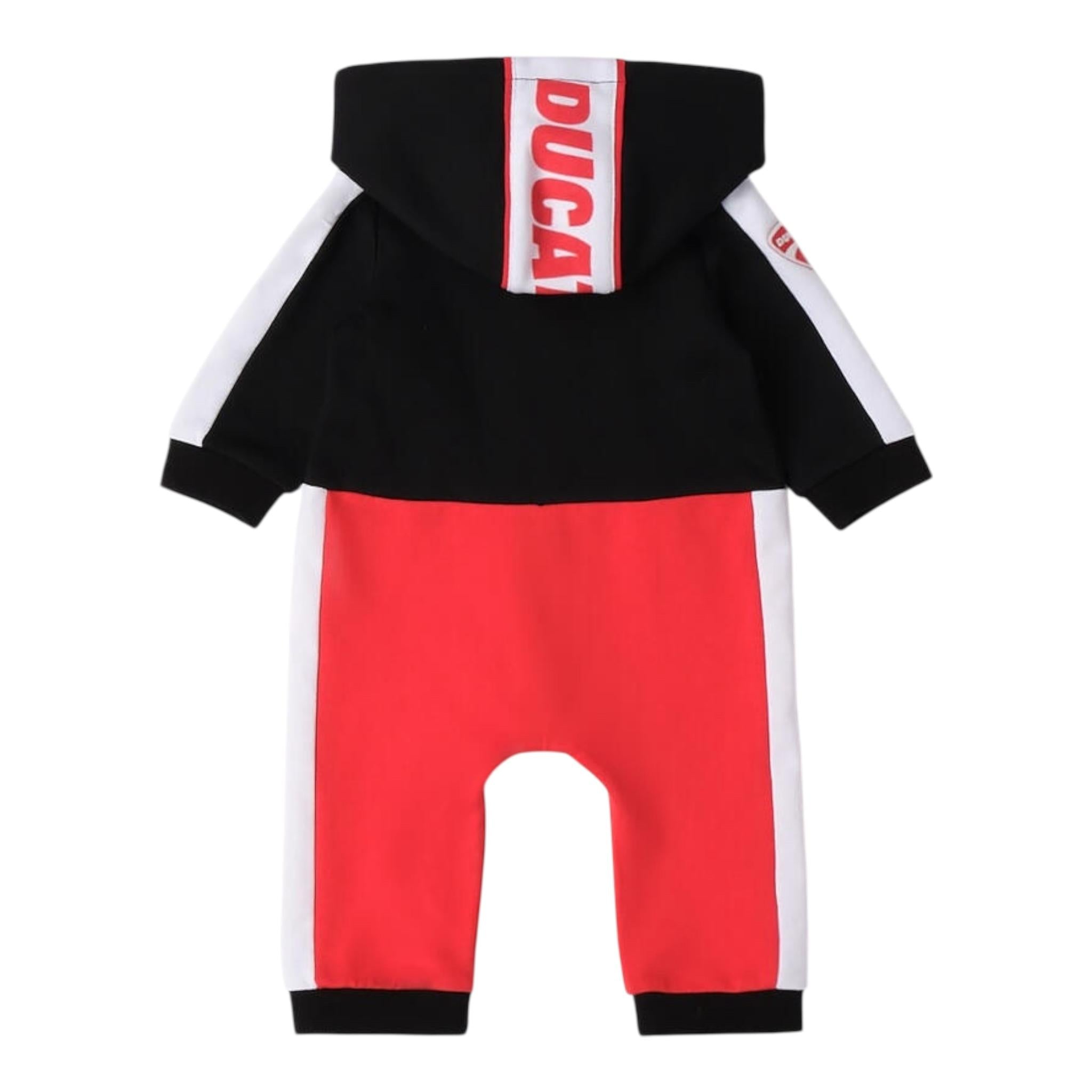 DUCATI tutina bicolore con stampa e cappuccio Nero/rosso per Neonato G6615 NERO/ROSSO DUCATI