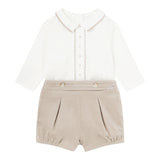 MAYORAL completo 2 pezzi camicia-culotte Bianco/beige per Neonato 2247 BIANCO/BEIGE MAYORAL
