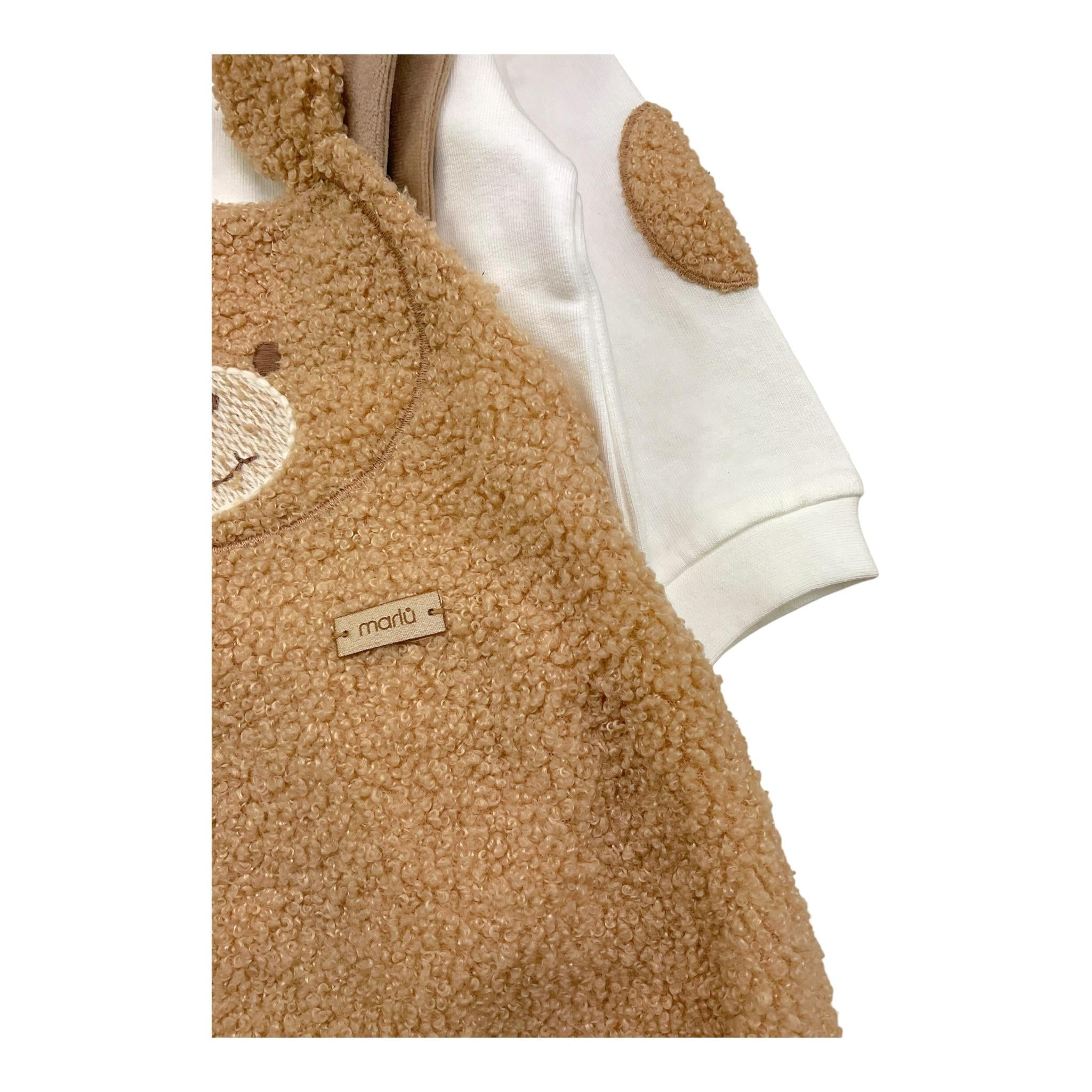 MARLU' completo 2pz shirt-salopette bicolore Bianco per Neonata IB6130XX BIANCO MARLU'