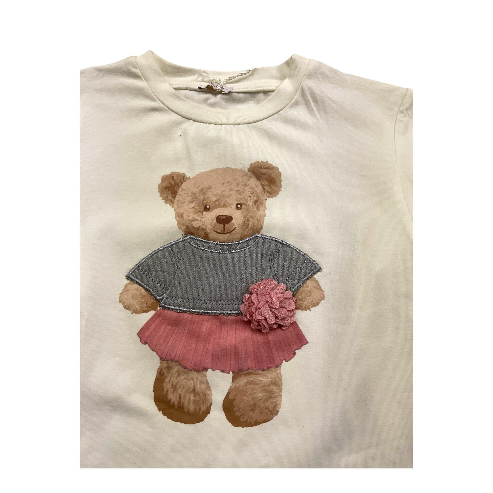 LE BEBE' shirt girocollo tinta unita con stampa orso Panna per Bambina LBG5453 PANNA LE BEBE'