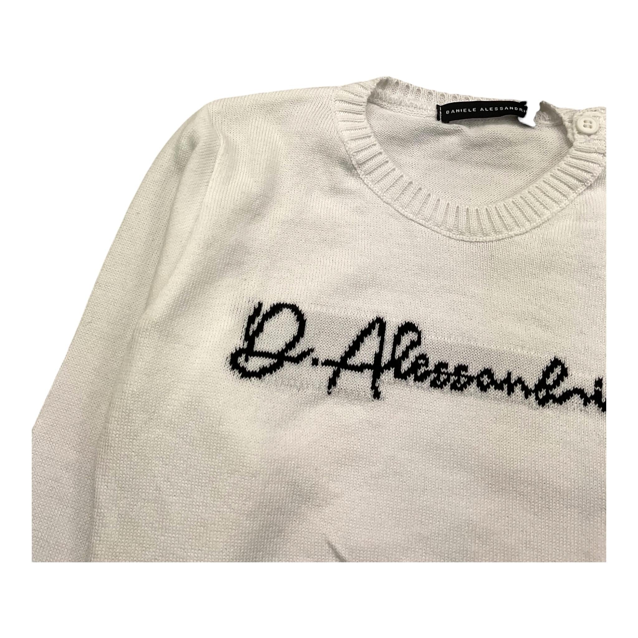 DANIELE ALESSANDRINI maglia girocollo tinta unita con stampa Bianco per Bambino 1291W00040XX BIANCO DANIELE ALESSANDRINI