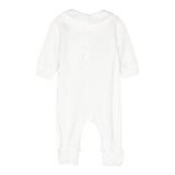 MOSCHINO tutina tinta unita manica lunga con stampa orso Bianco per Neonato MMY066 BIANCO MOSCHINO