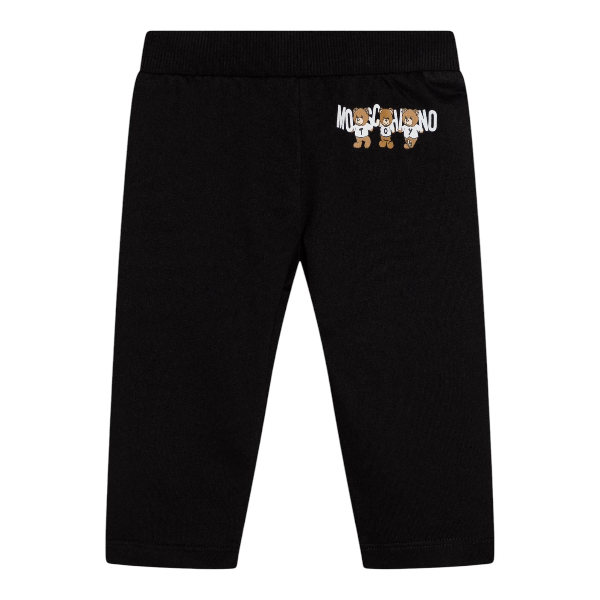 MOSCHINO completo 2 pezzi felpa-pantalone tinta unita Nero per Neonato MUK04YNX NERO MOSCHINO